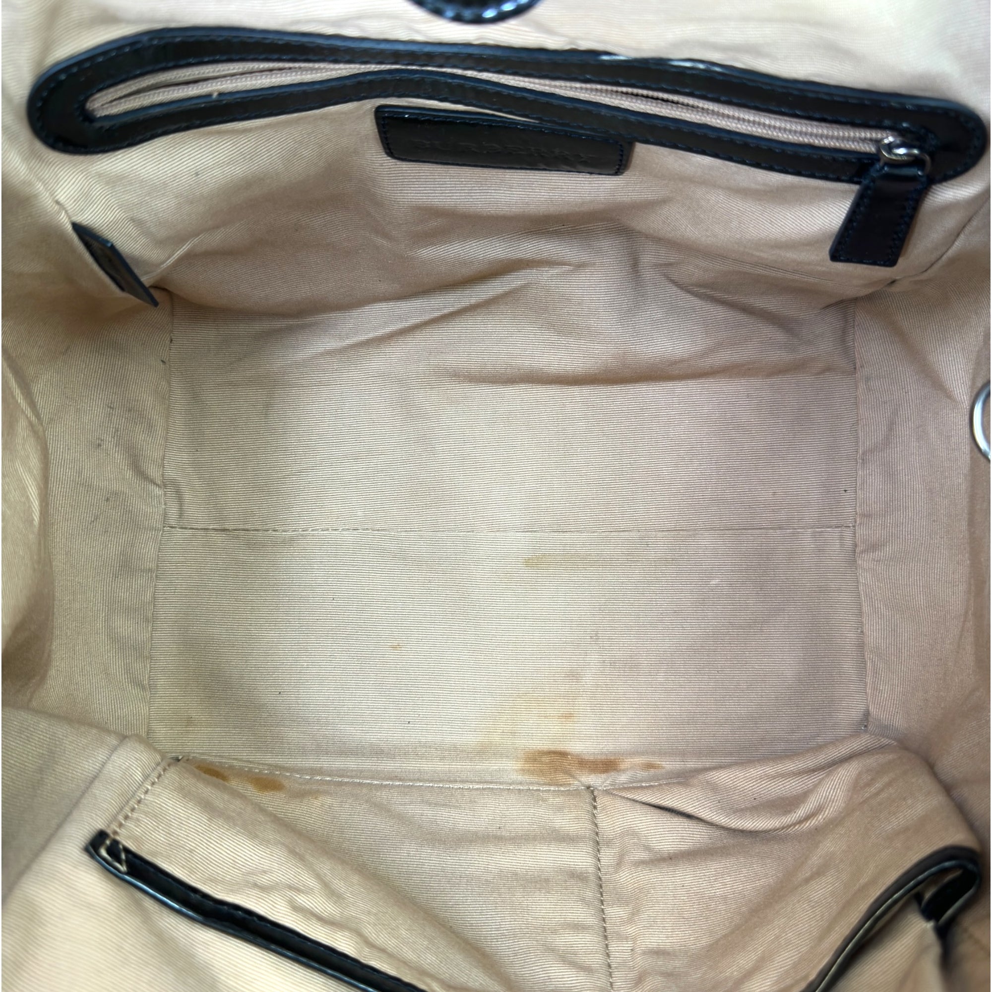 Burberry Canterbury Tote Beige Super Nova Check Patent Leather