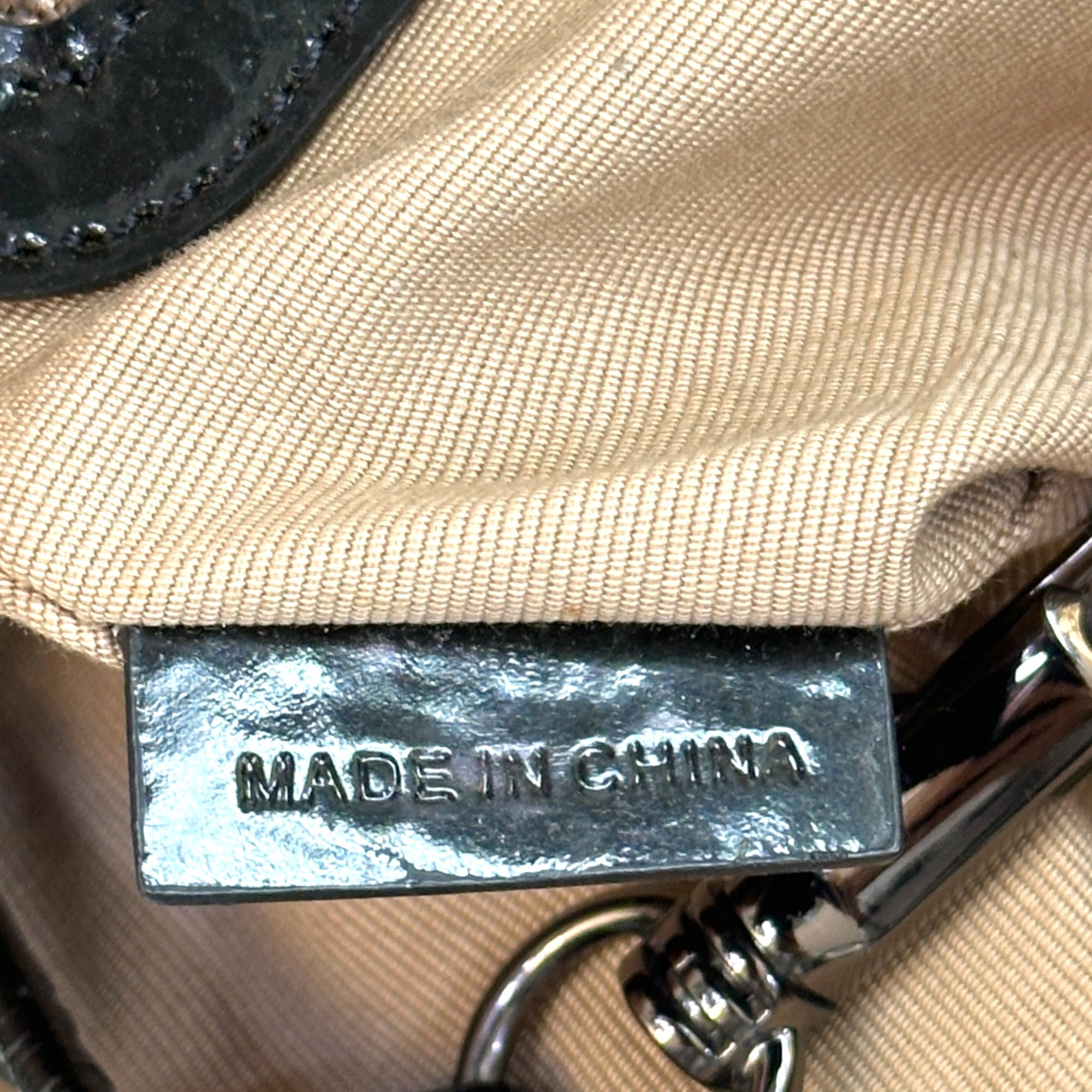 Burberry Canterbury Tote Beige Super Nova Check Patent Leather