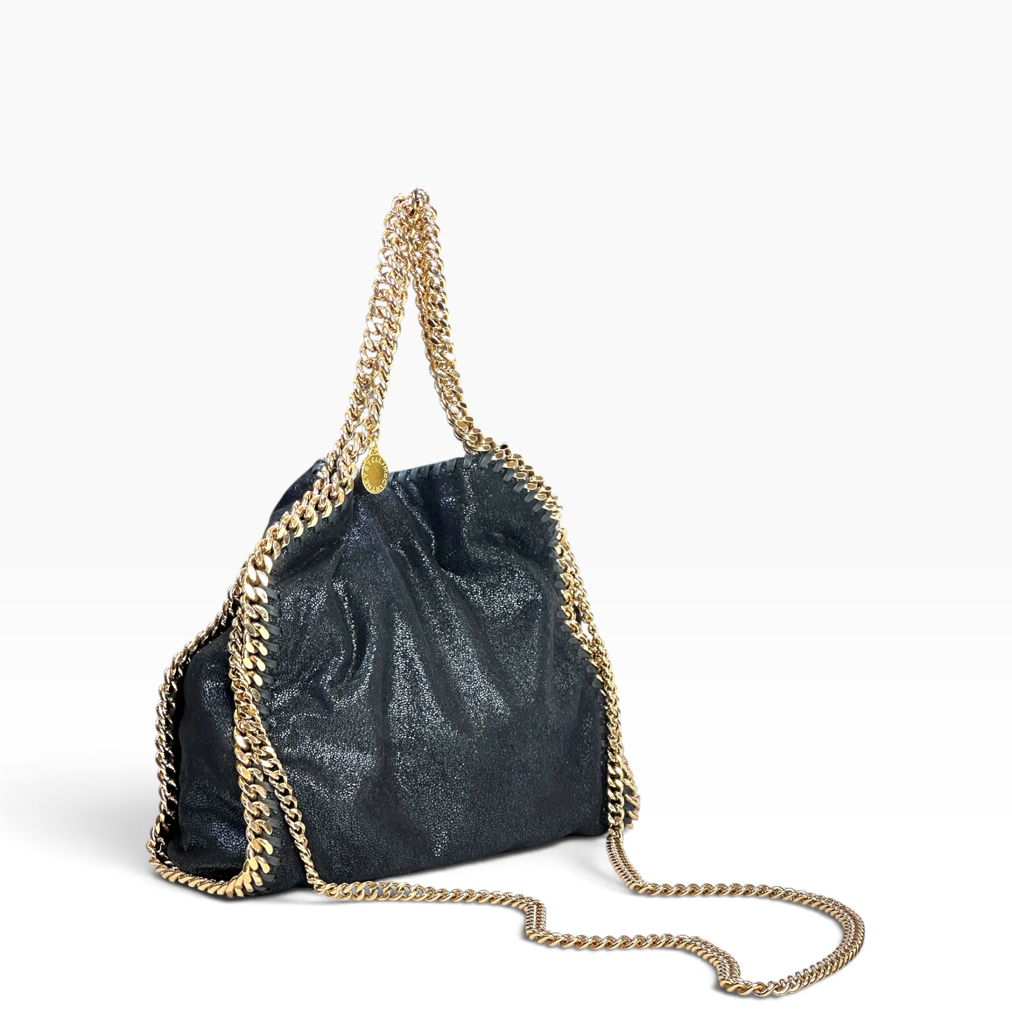 Stella Mccartney Falabella Shaggy Mini black leather Tote Bag