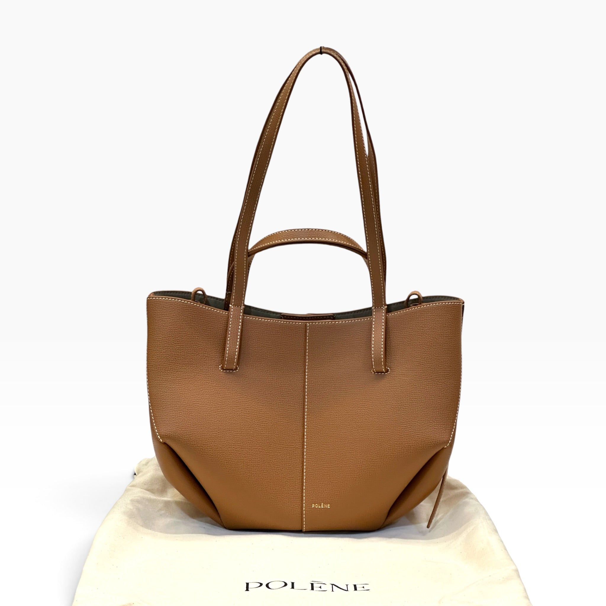 Polène Cyme Mini Camel Textured Leather