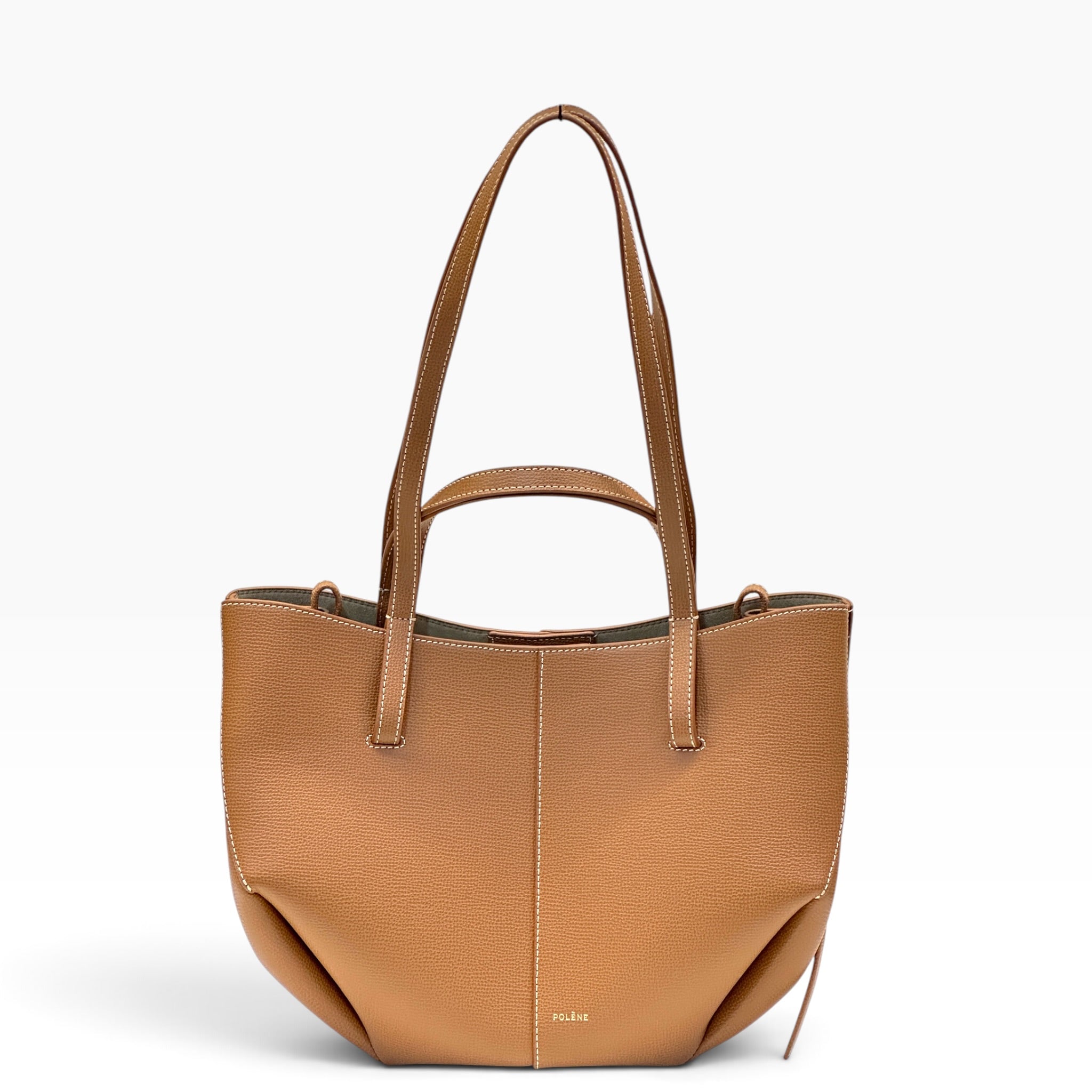 Polène Cyme Mini Camel Textured Leather