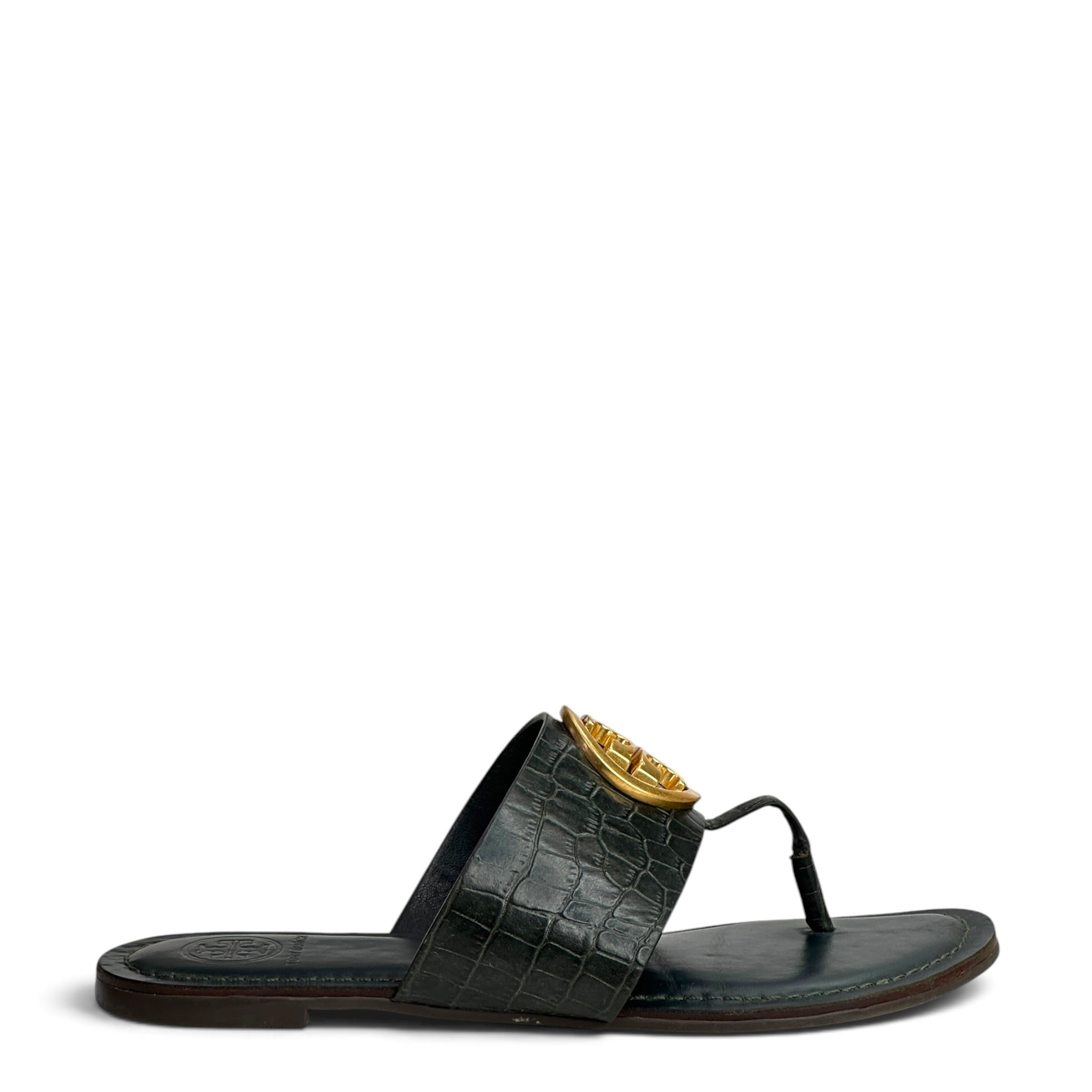 Tory Burch Benton Band Emrald Green Flat Sandals