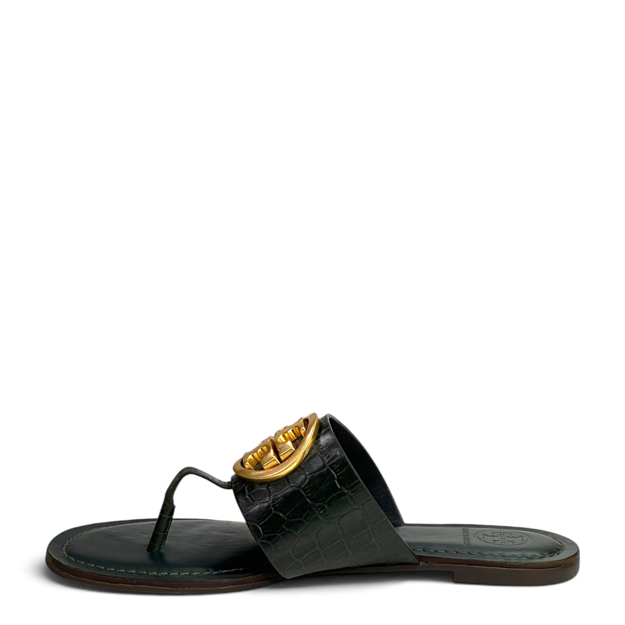 Tory Burch Benton Band Emrald Green Flat Sandals