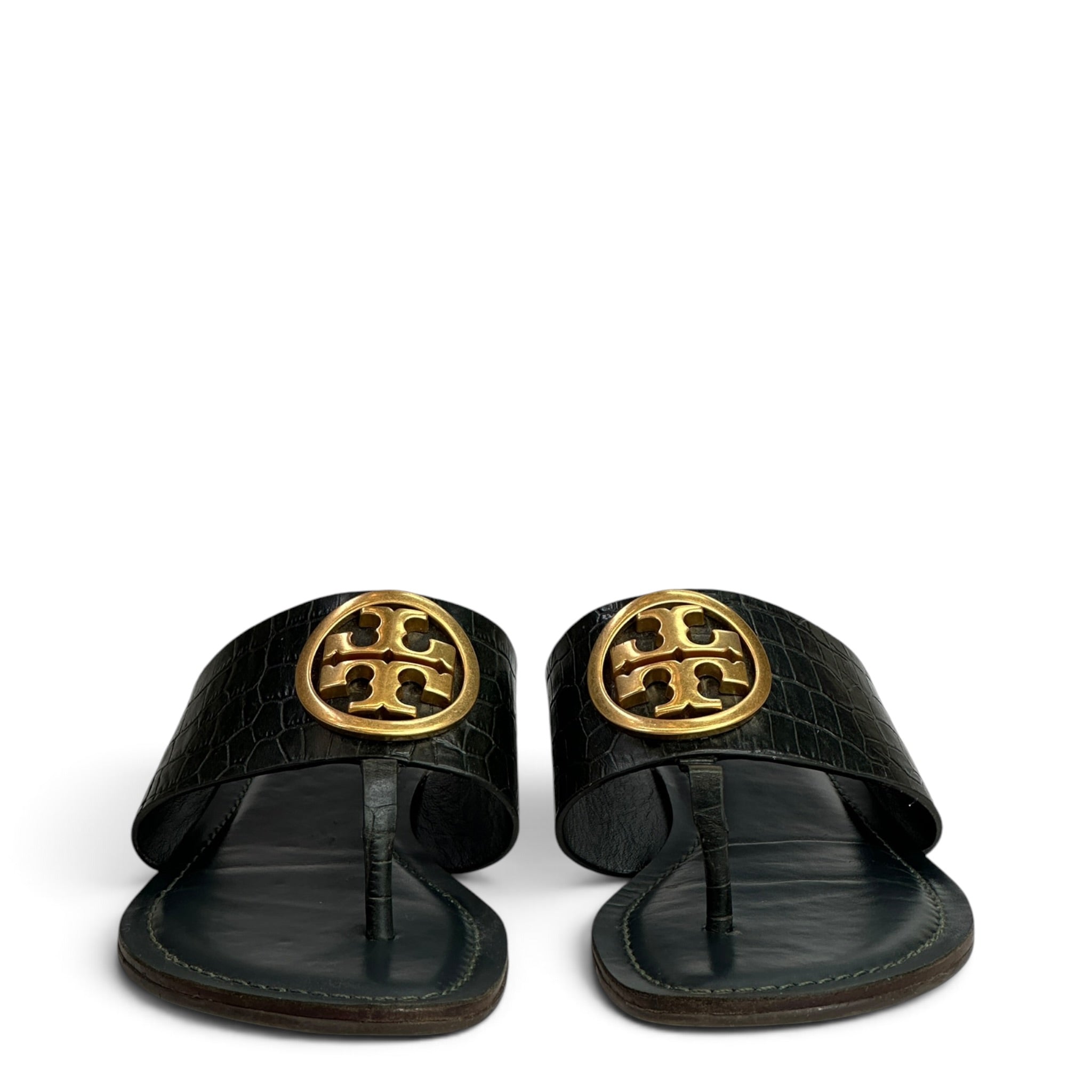 Tory Burch Benton Band Emrald Green Flat Sandals
