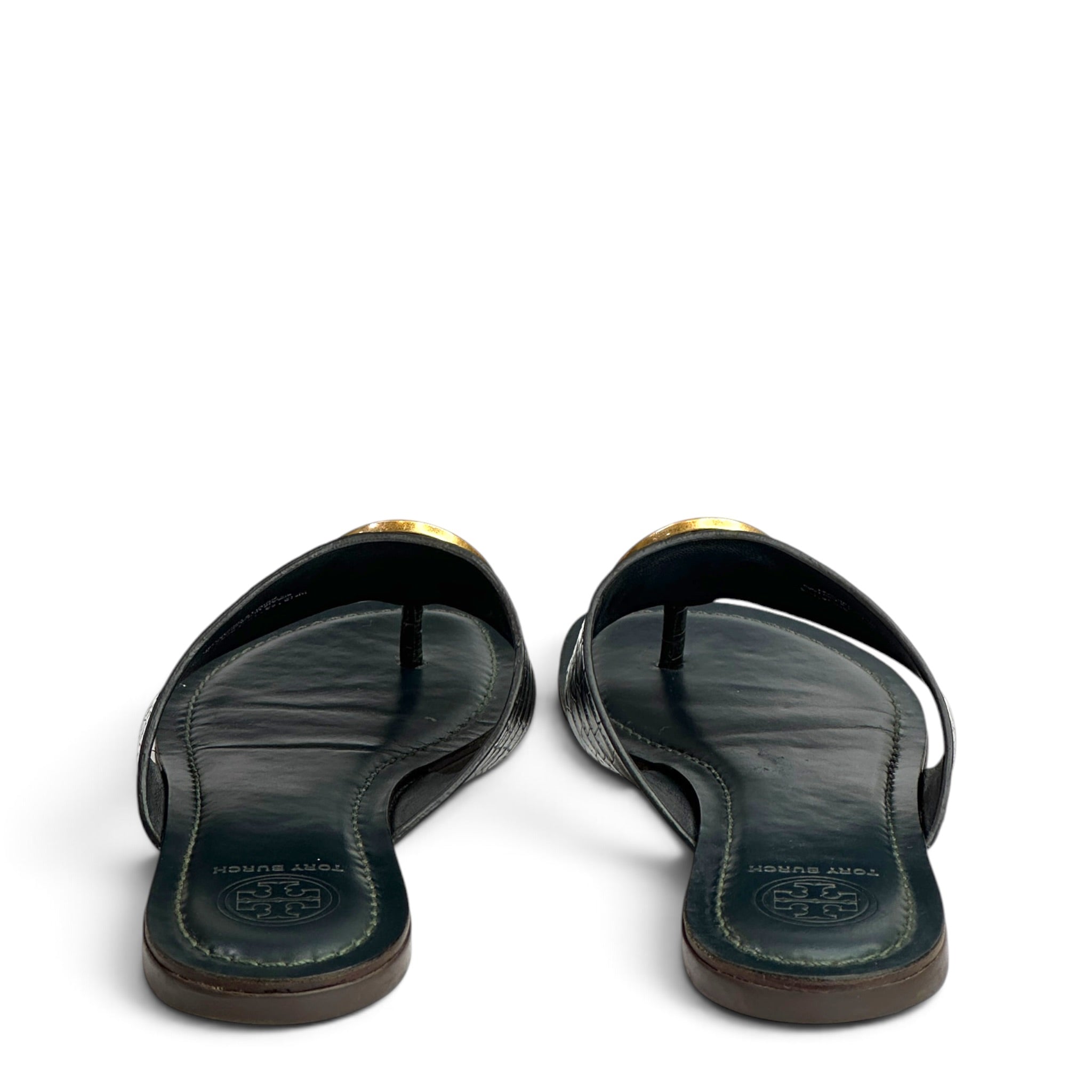 Tory Burch Benton Band Emrald Green Flat Sandals