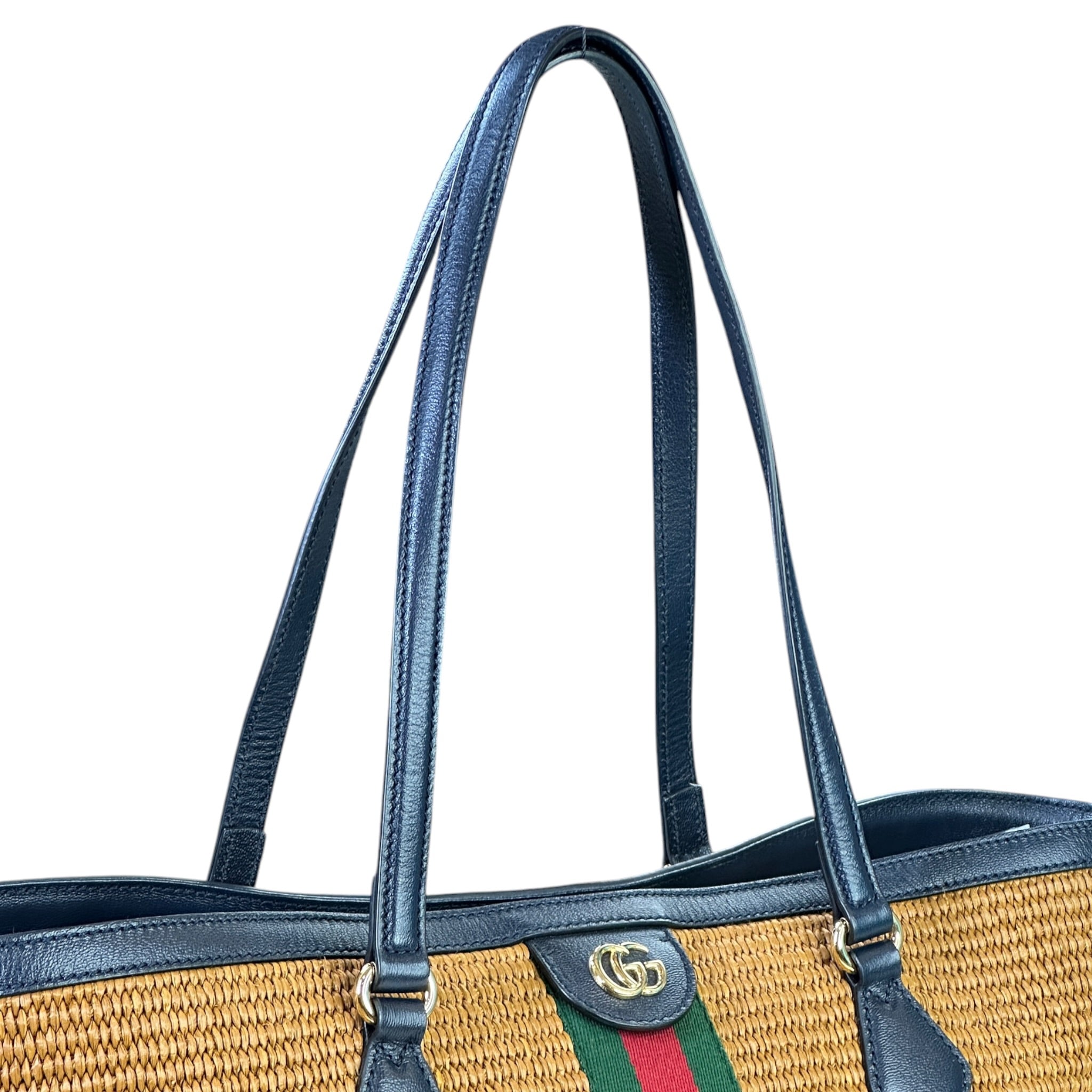 Gucci Ophidia Shopping Tote Medium Brown Raffia
