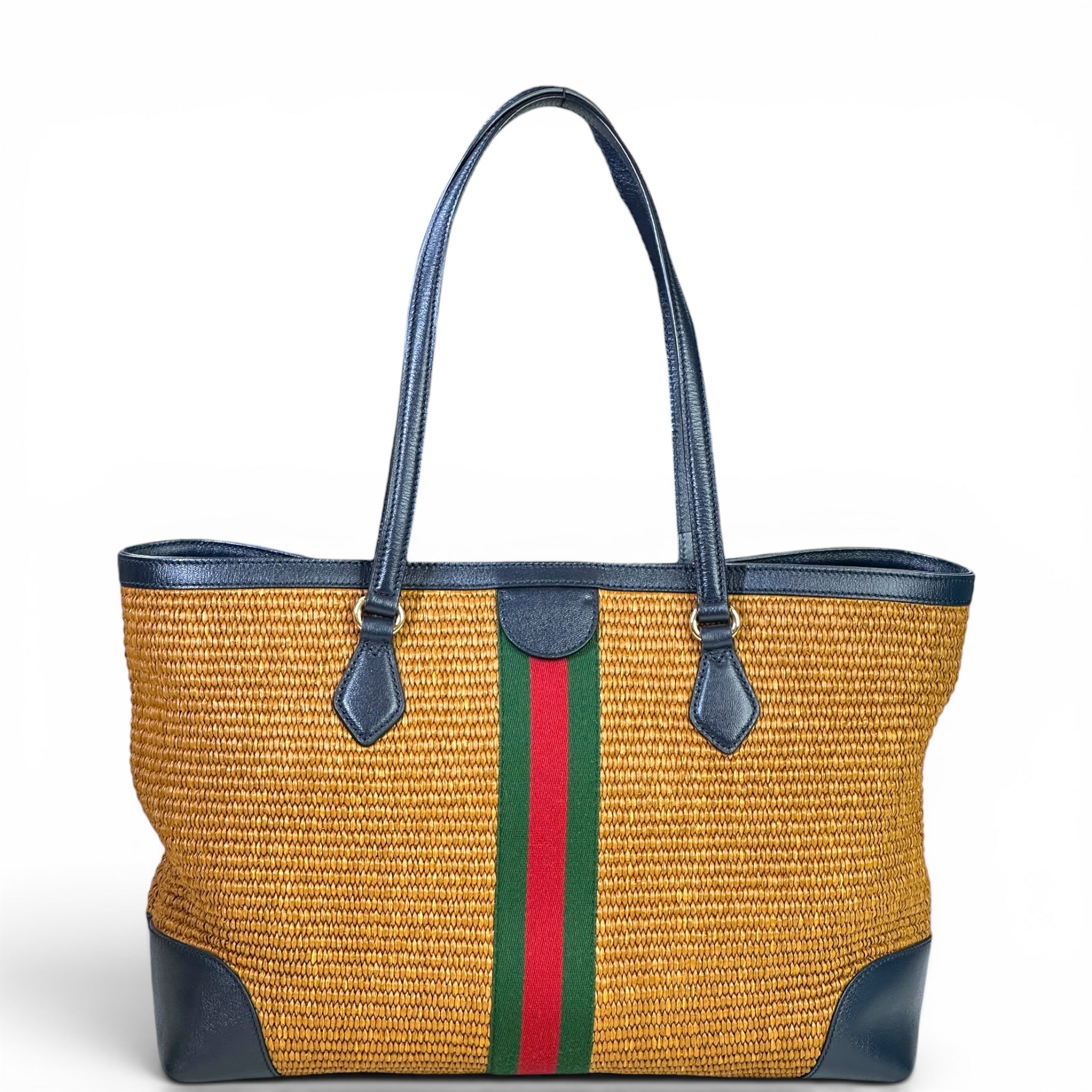 Gucci Ophidia Shopping Tote Medium Brown Raffia