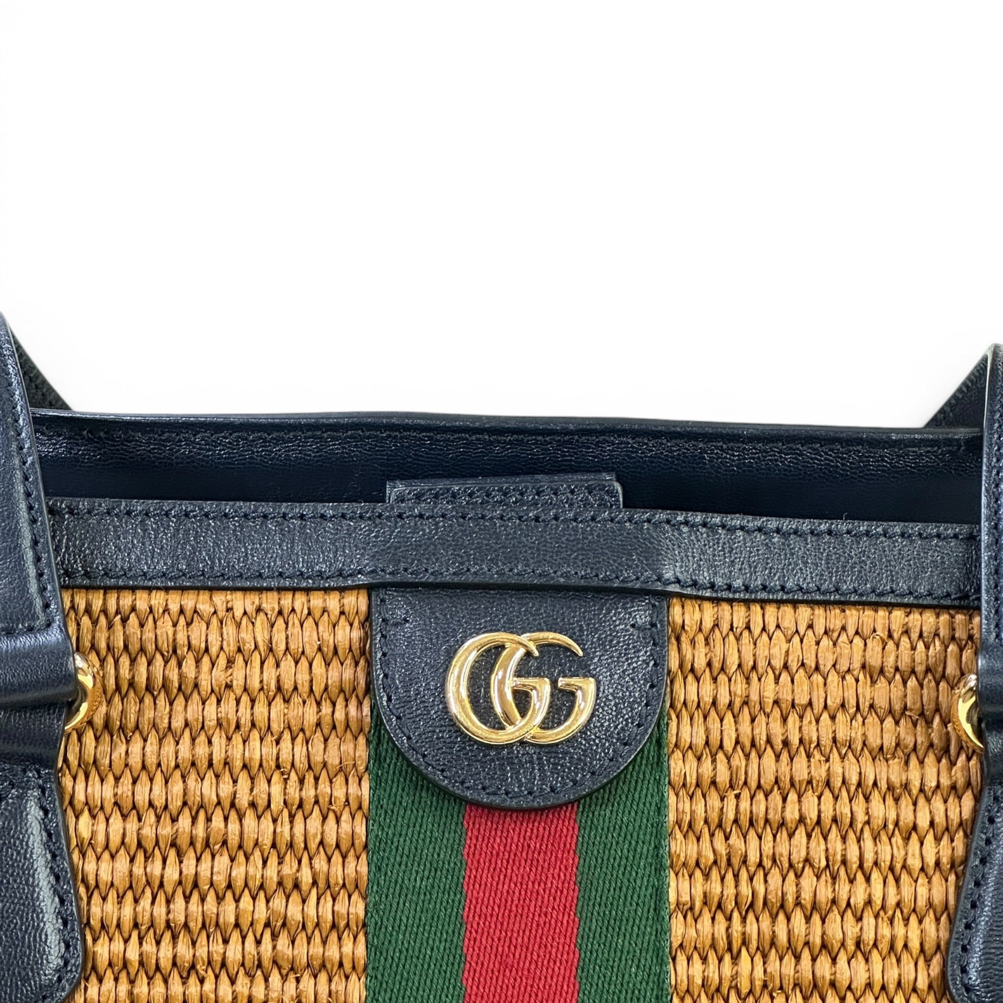 Gucci Ophidia Shopping Tote Medium Brown Raffia