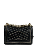 Chanel Boy Bag Small Chevron Chain Black Crumpled Calfskin