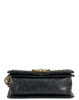 Chanel Boy Bag Small Chevron Chain Black Crumpled Calfskin
