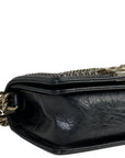 Chanel Boy Bag Small Chevron Chain Black Crumpled Calfskin