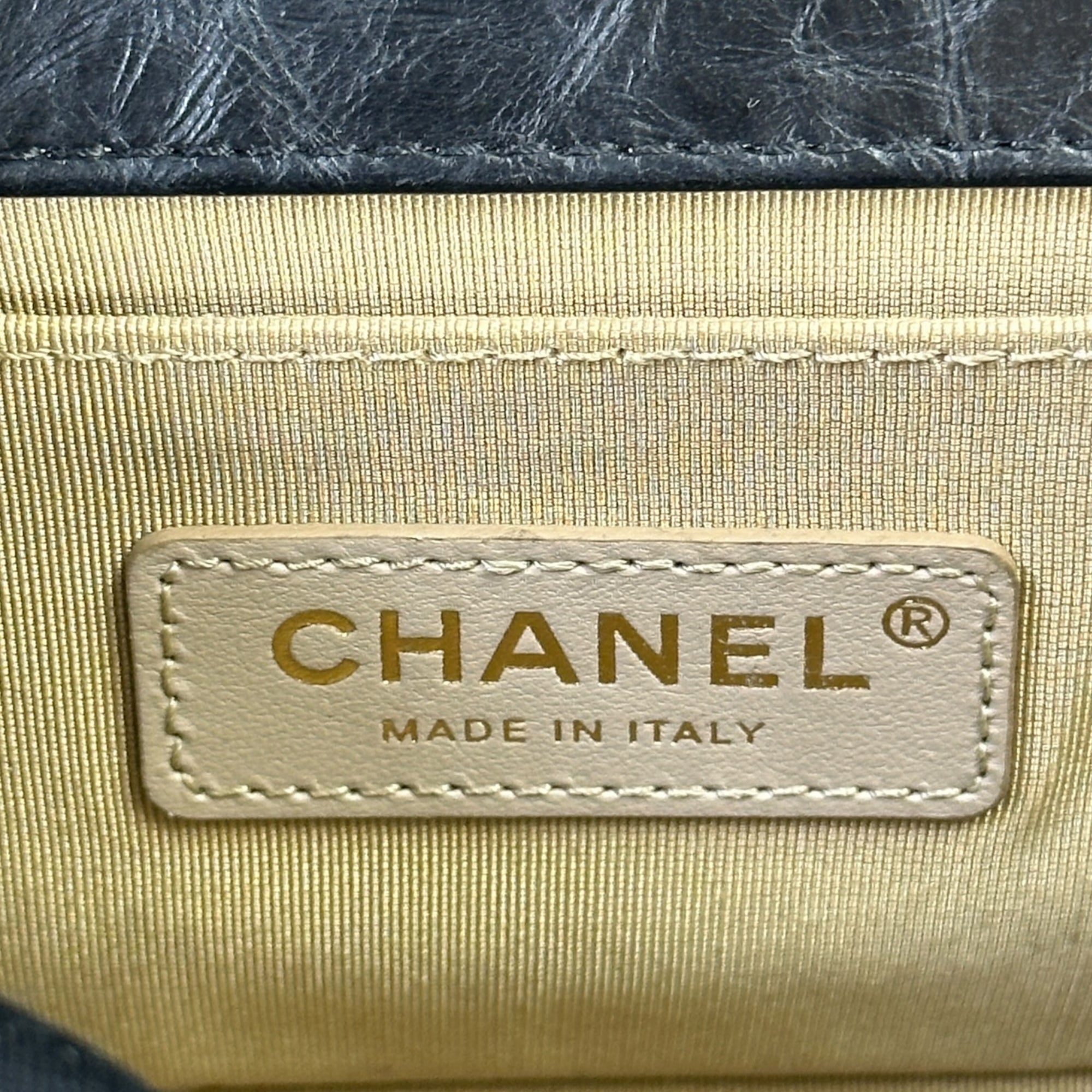 Chanel Boy Bag Small Chevron Chain Black Crumpled Calfskin