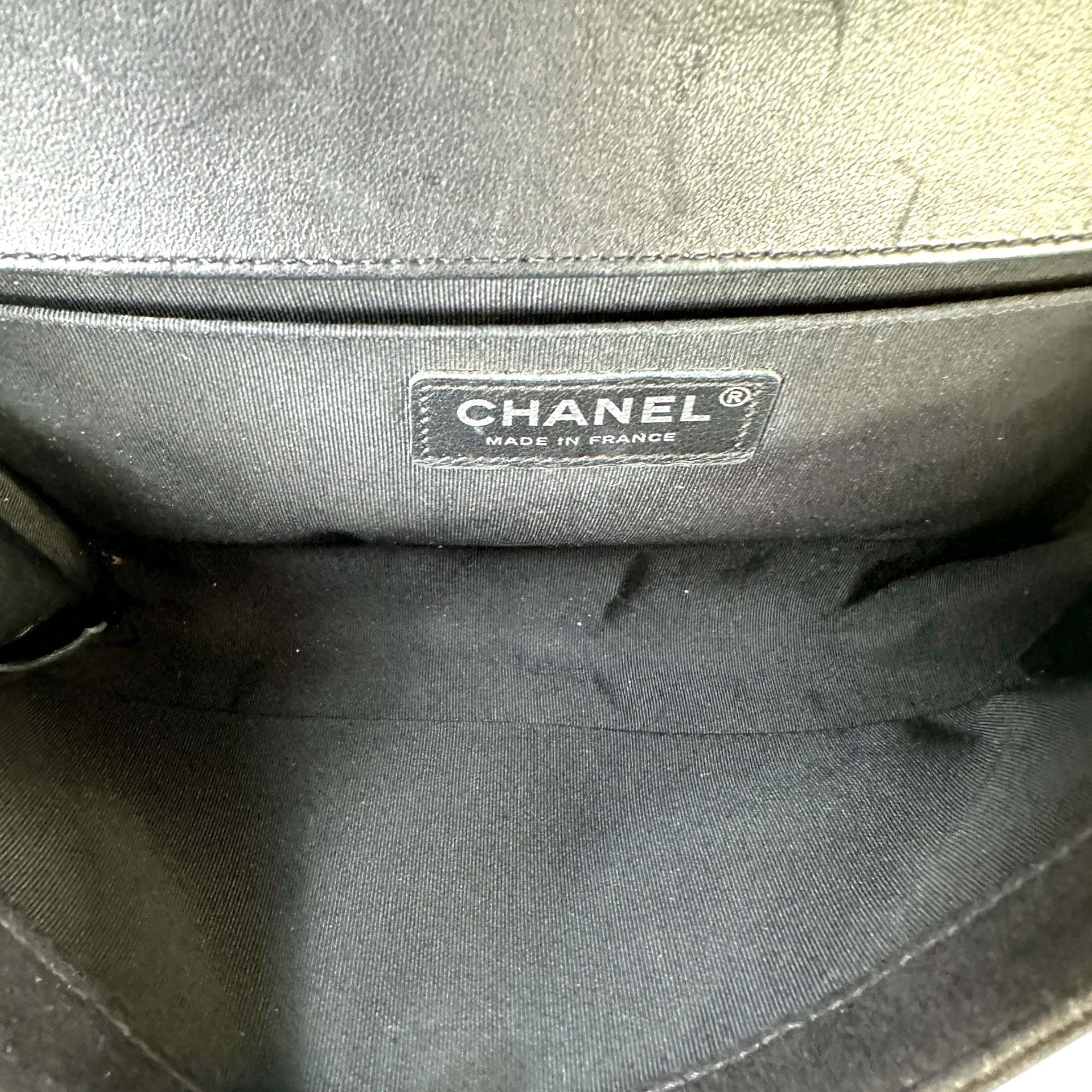 Chanel Mosaic Boy Bag Medium Black Quilted Wool