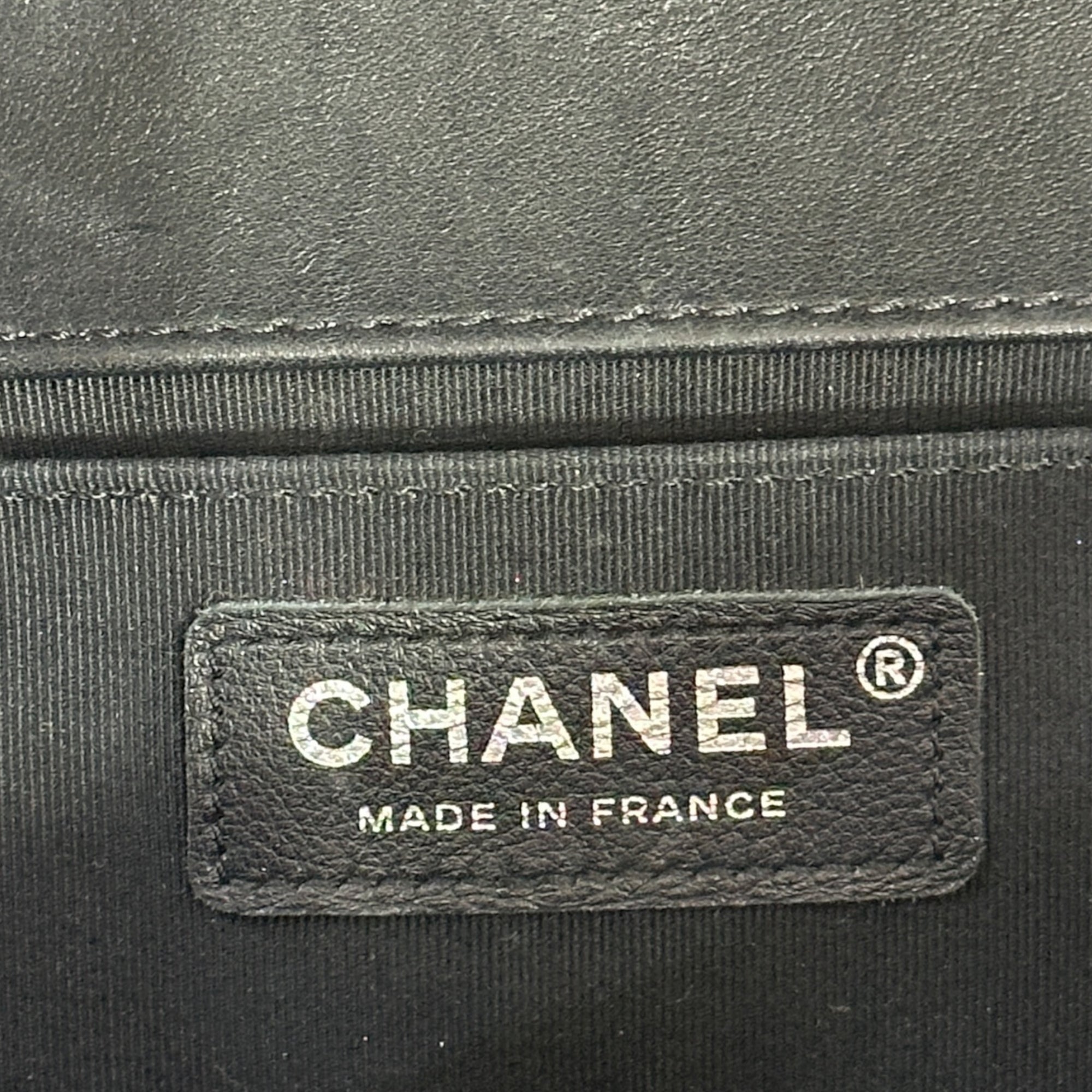 Chanel Mosaic Boy Bag Medium Black Quilted Wool