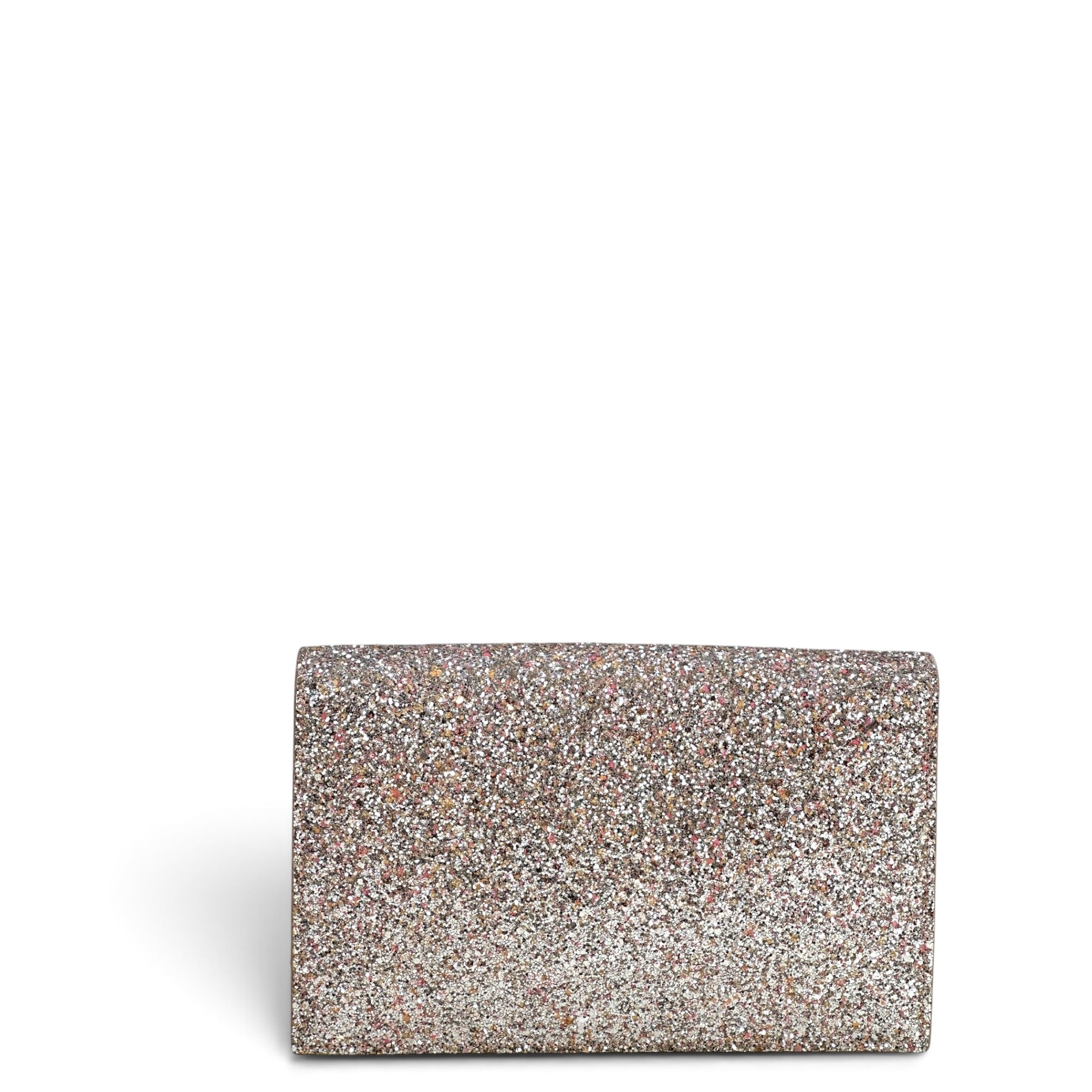 Jimmy Choo Glitter Clutch Bag With Chain