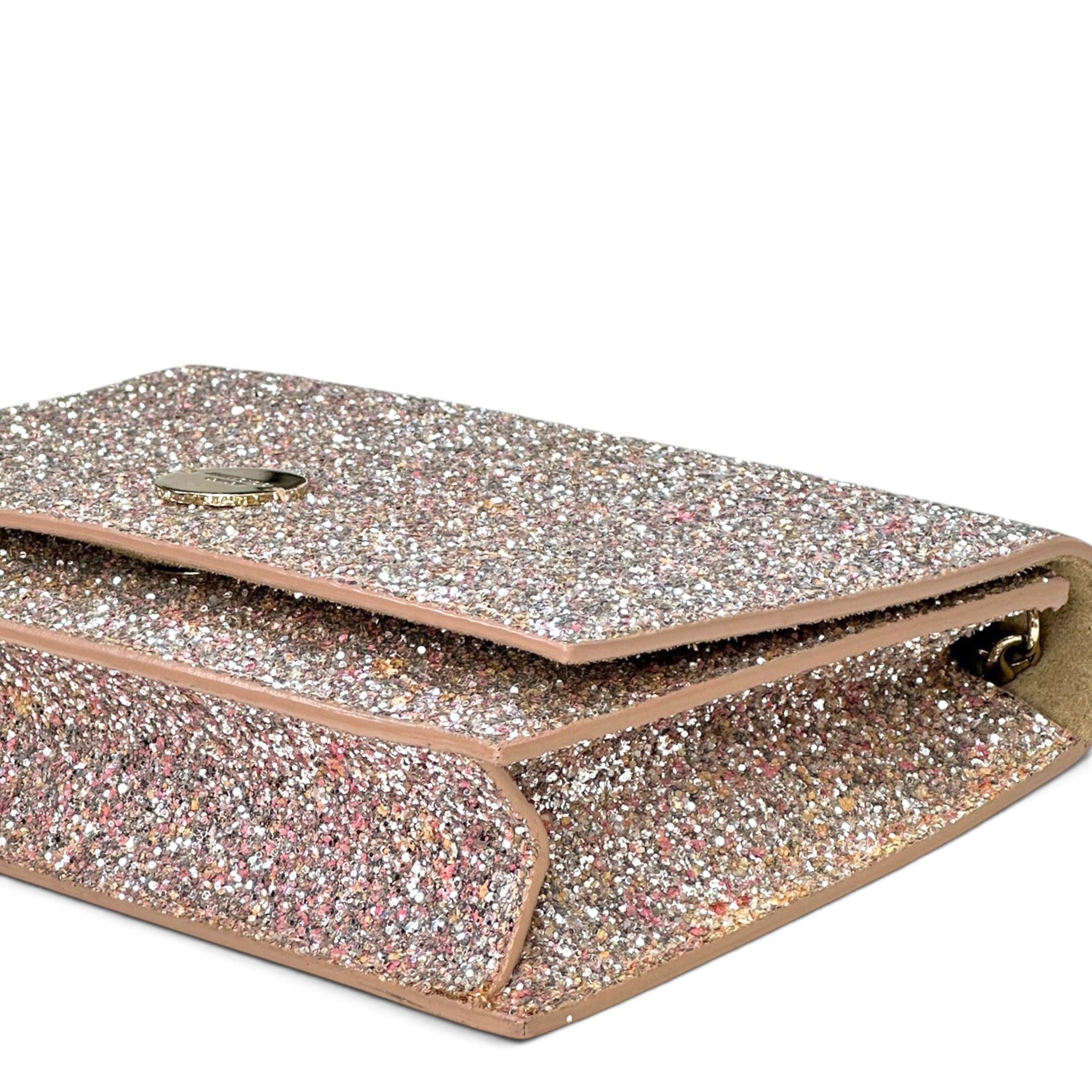 Jimmy Choo Glitter Clutch Bag With Chain