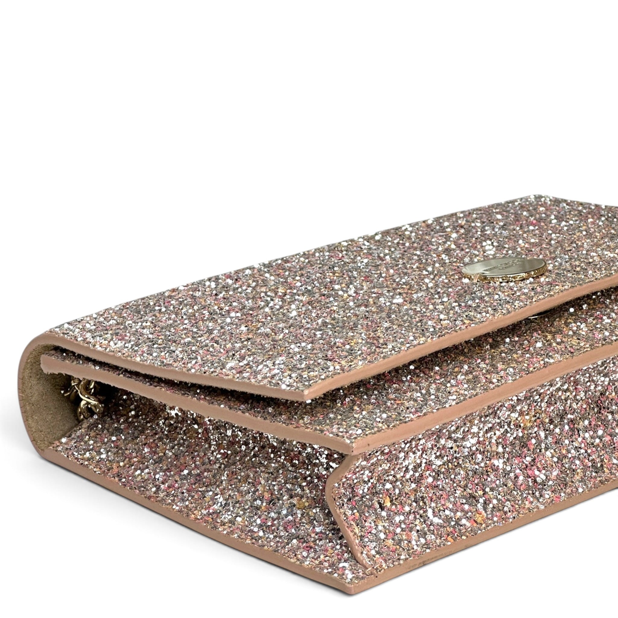 Jimmy Choo Glitter Clutch Bag With Chain
