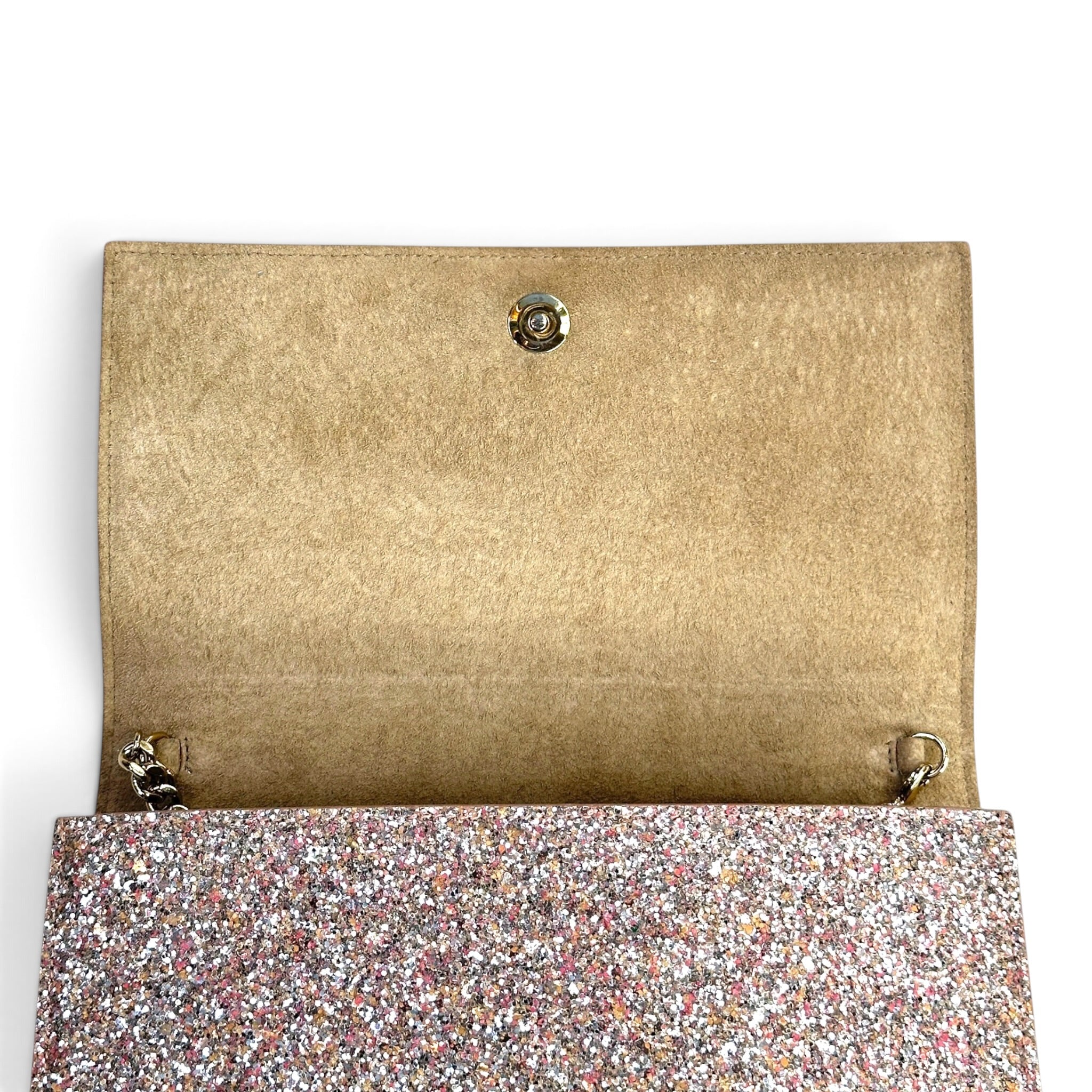 Jimmy Choo Glitter Clutch Bag With Chain
