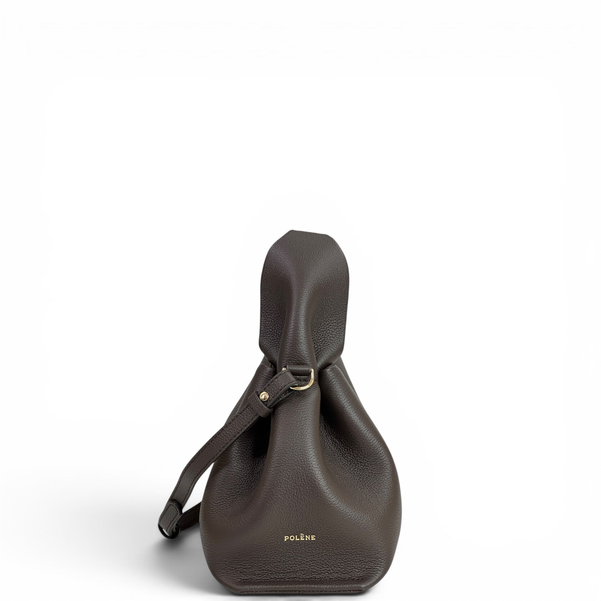 Polene Numero Neuf Mini Ebony Textured Leather