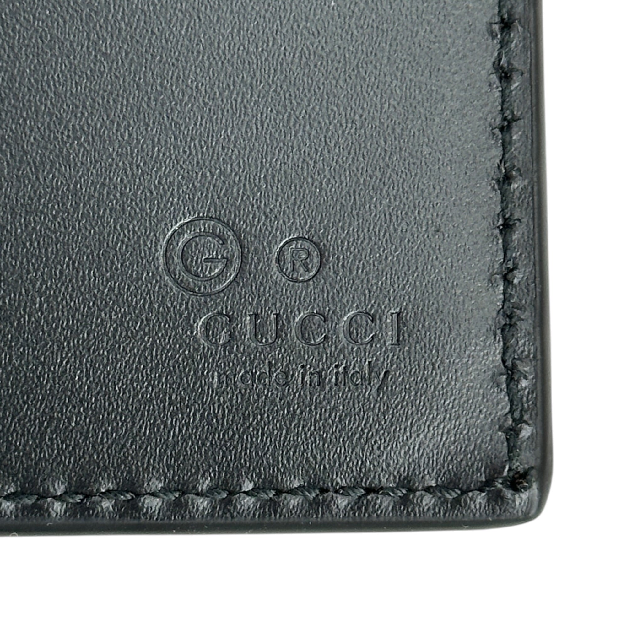 Gucci  Emblem Blindfold Wallet Black GG Leather