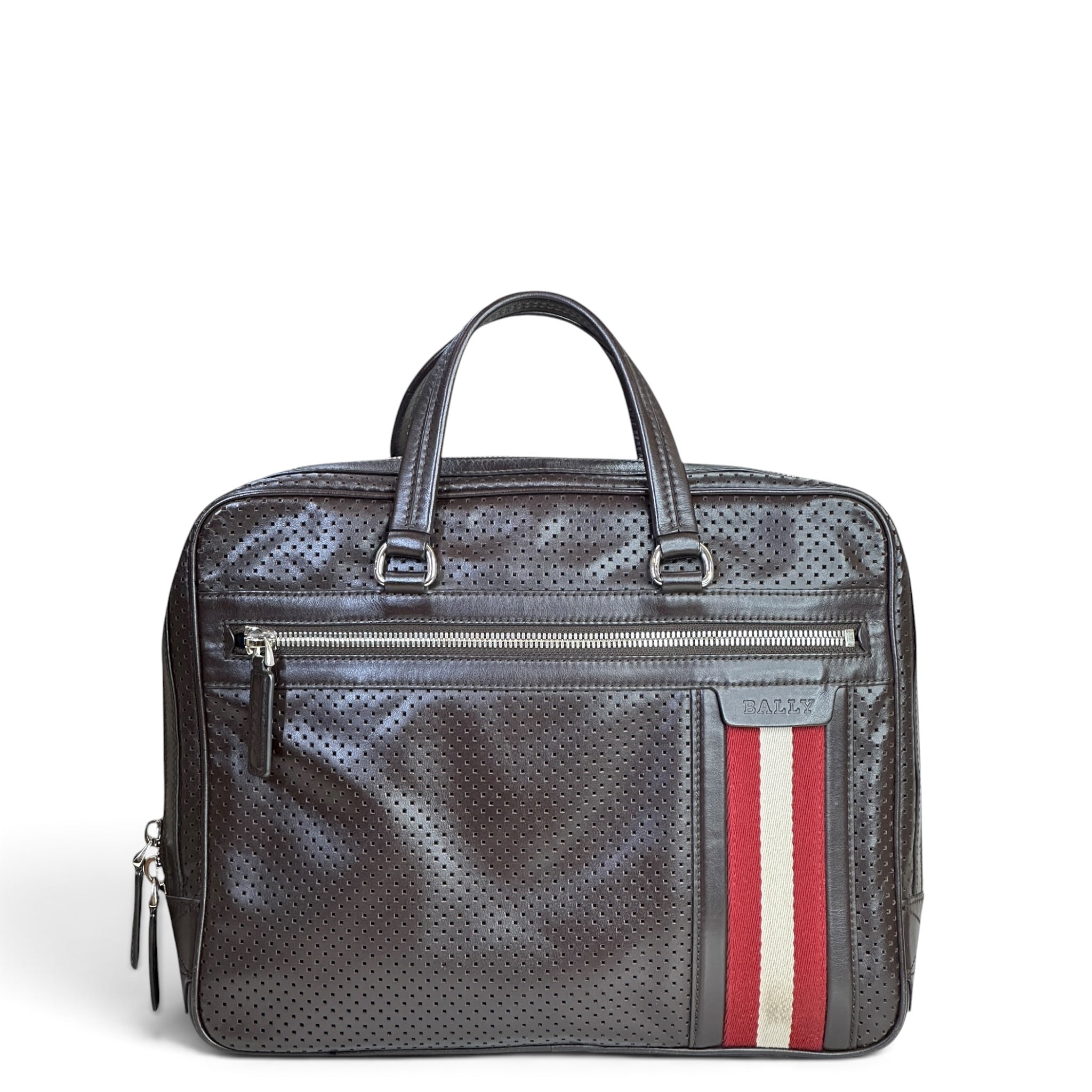 Bally Leather Lasercut Briefcase