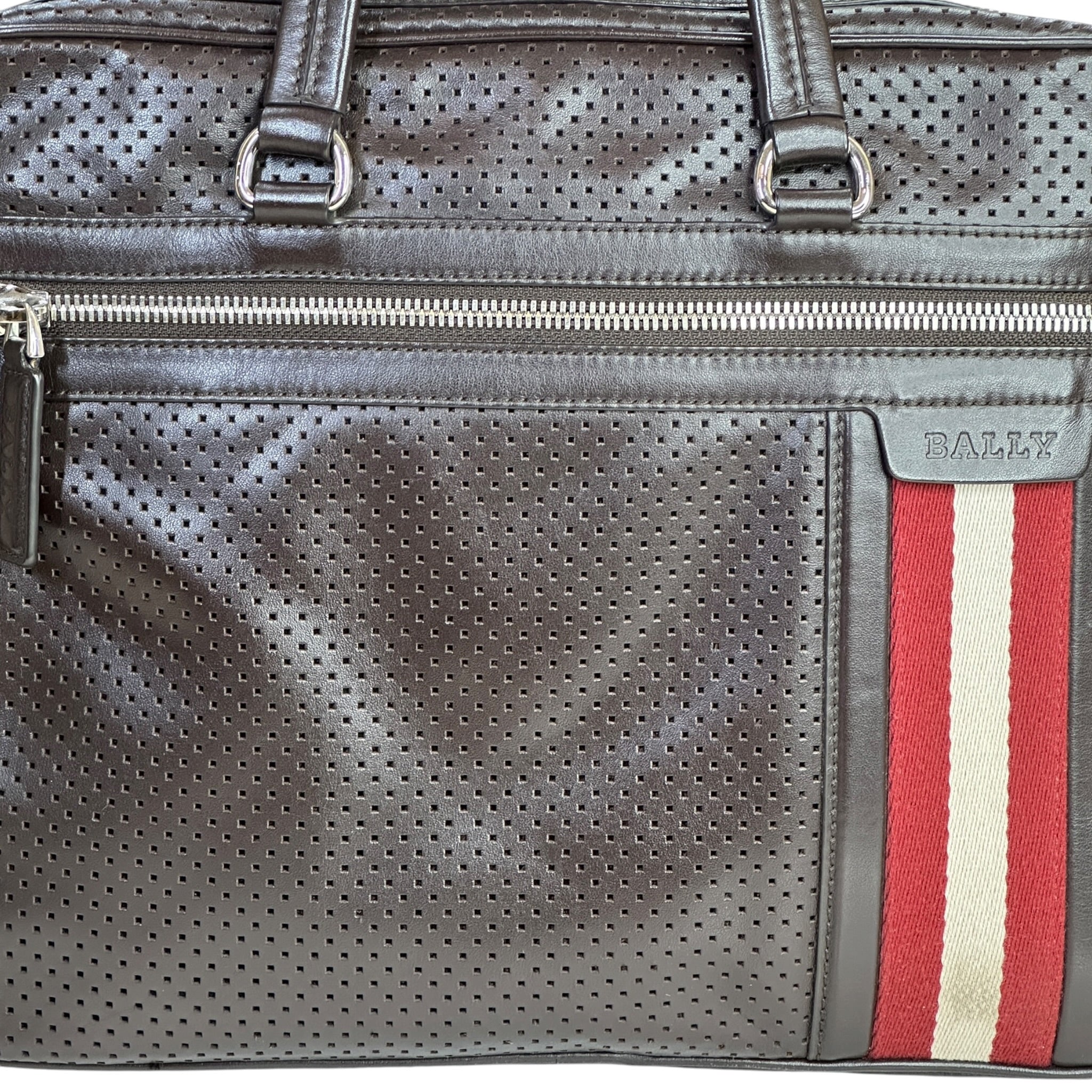 Bally Leather Lasercut Briefcase