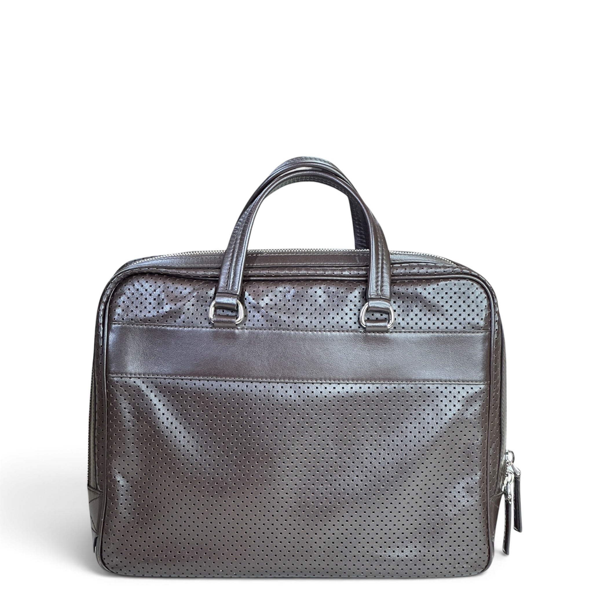 Bally Leather Lasercut Briefcase