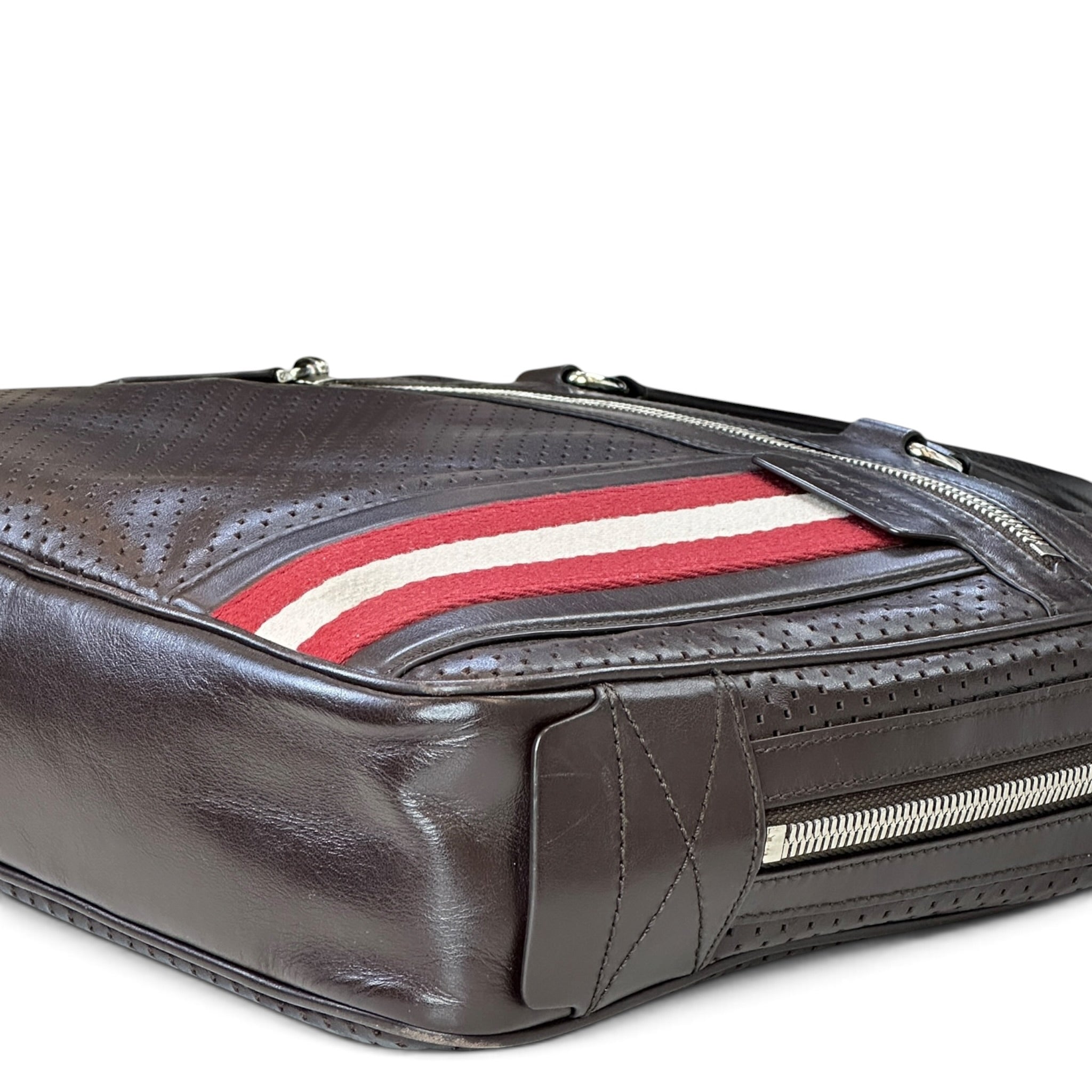 Bally Leather Lasercut Briefcase