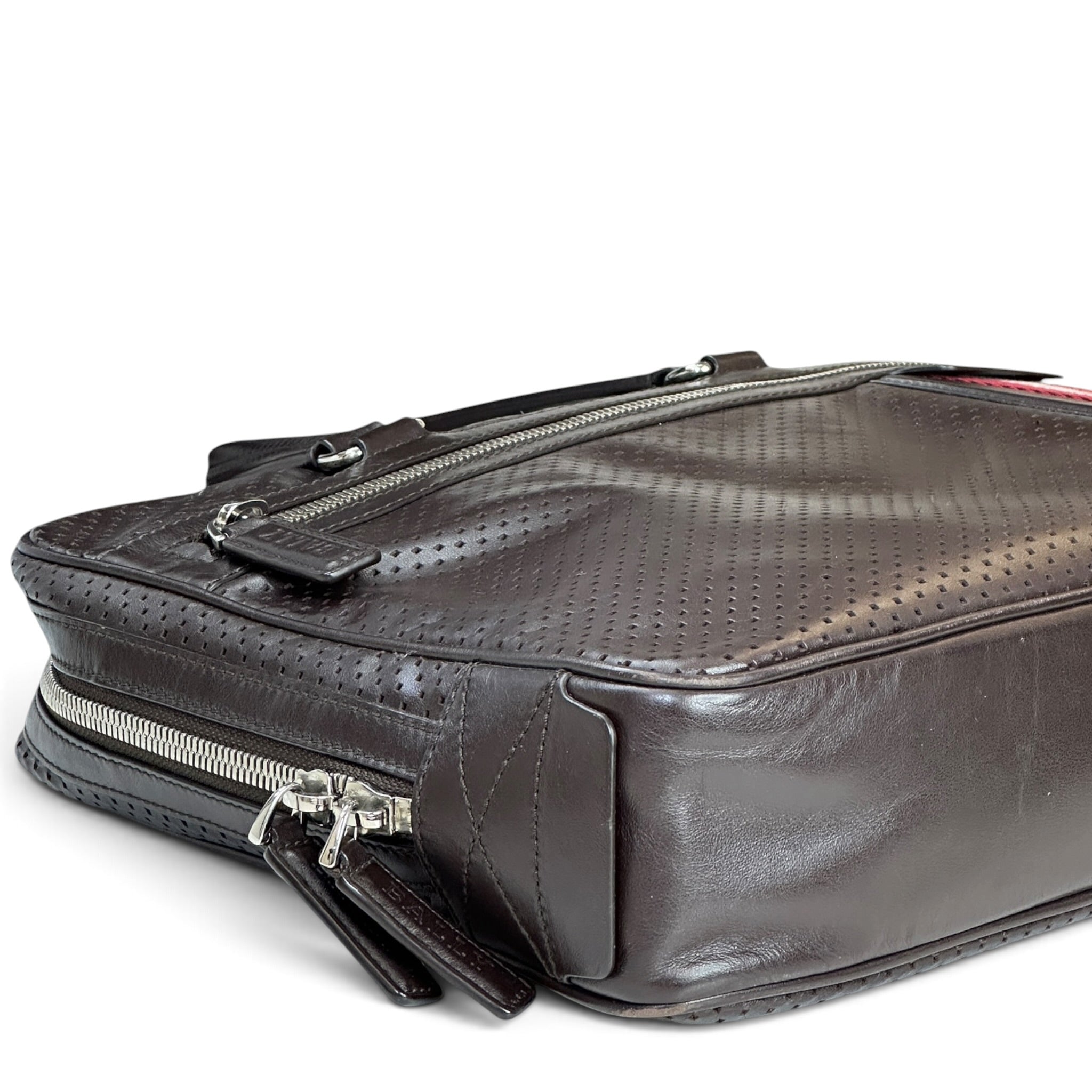 Bally Leather Lasercut Briefcase