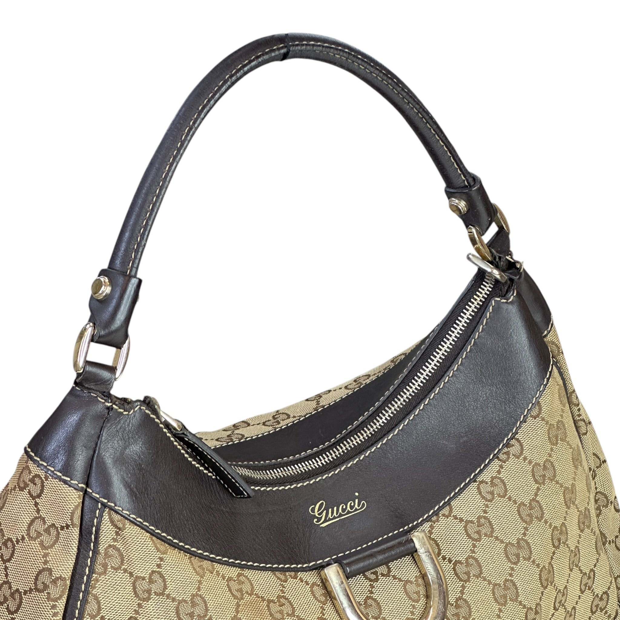 Gucci Abbey D-ring Hobo Canvas Shoulder Bag