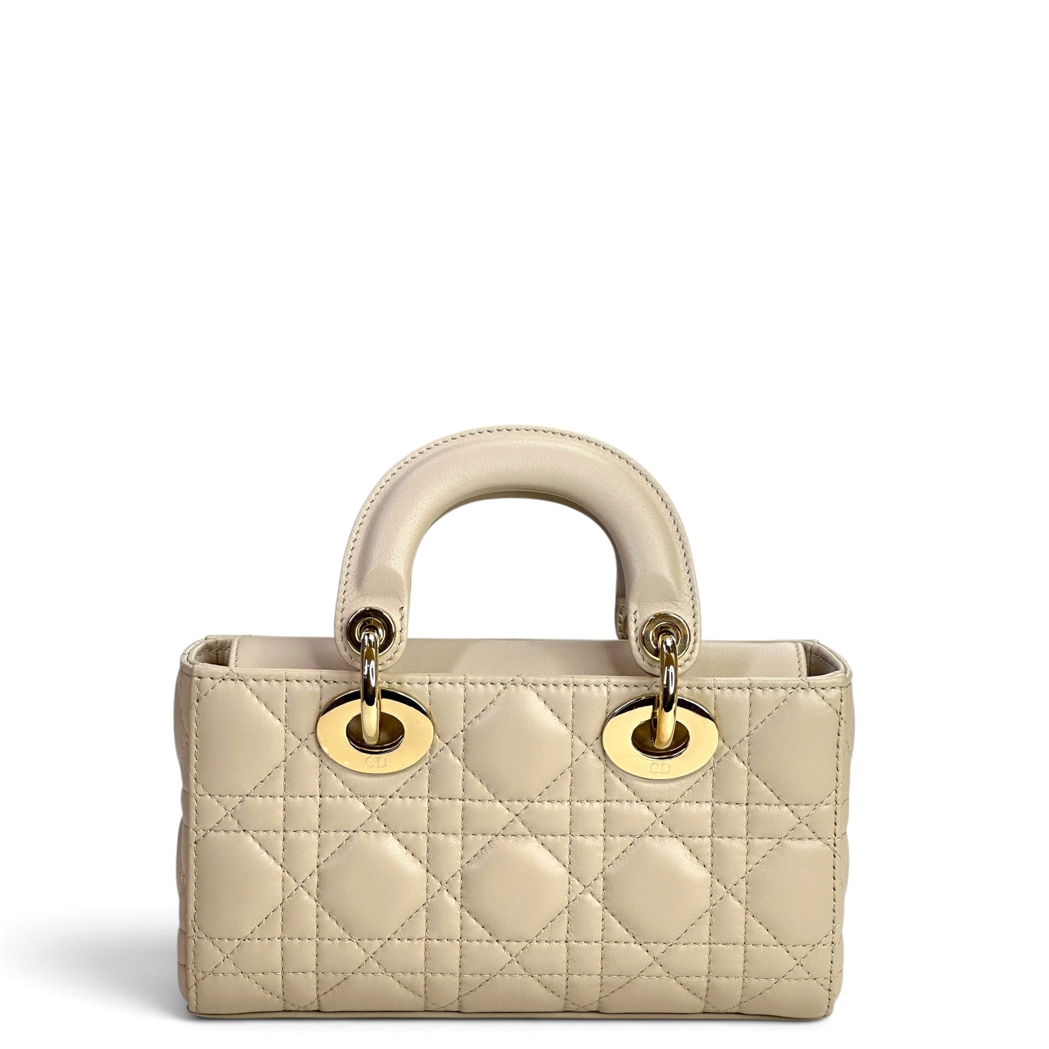Dior Small Lady D-Joy Cannage Powder Beige Lamb Skin Bag