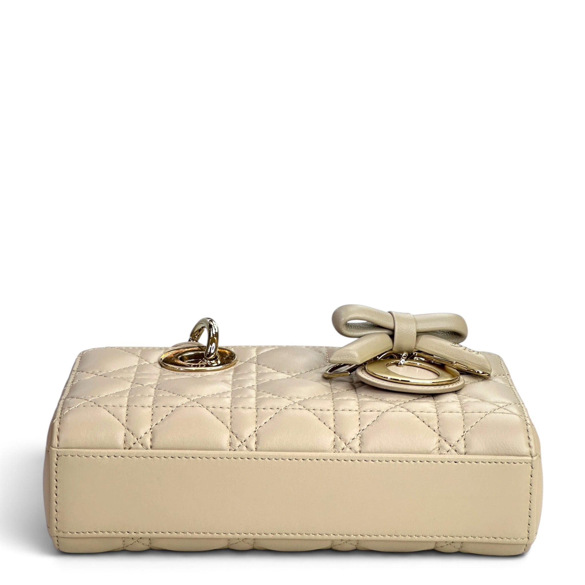 Dior Small Lady D-Joy Cannage Powder Beige Lamb Skin Bag