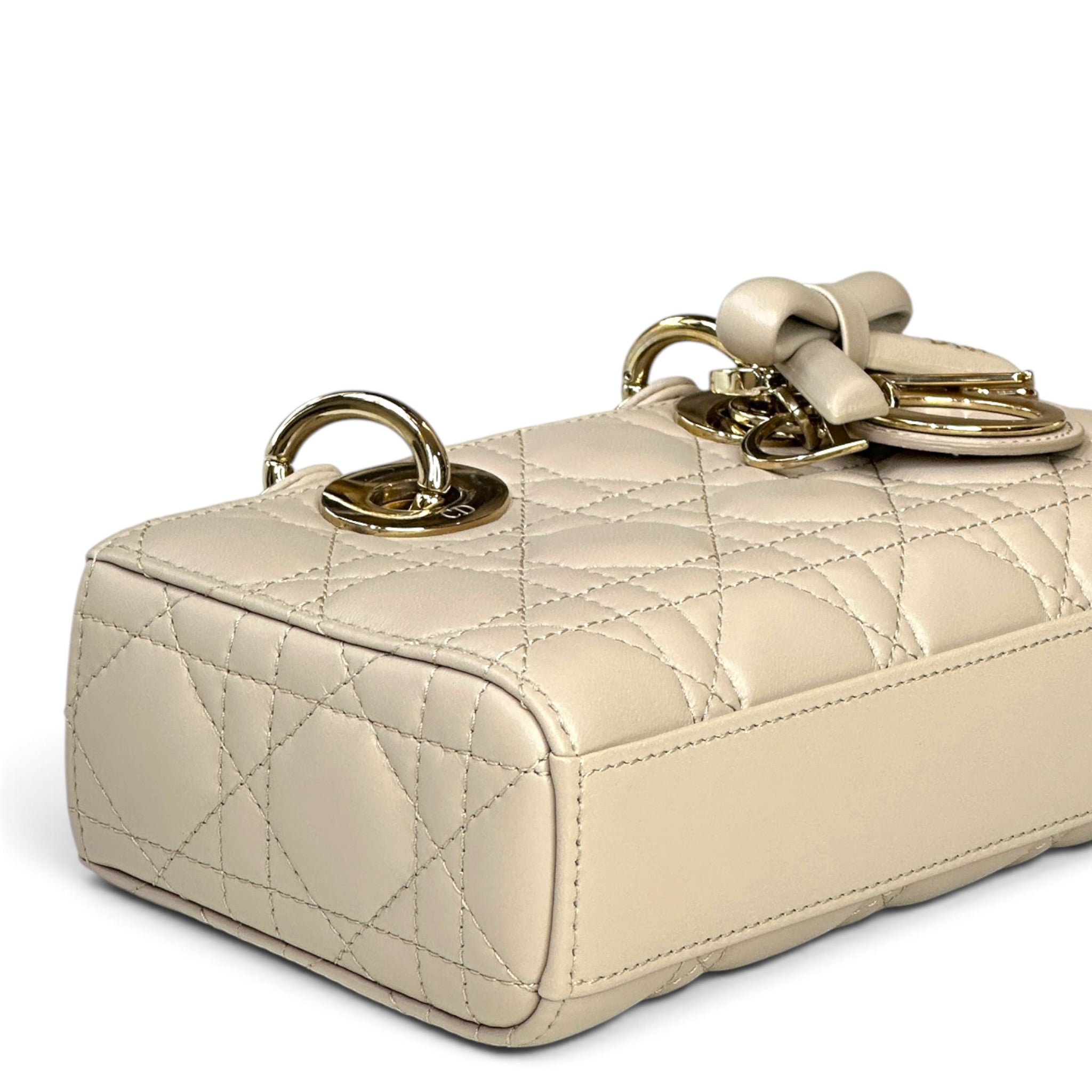 Dior Small Lady D-Joy Cannage Powder Beige Lamb Skin Bag