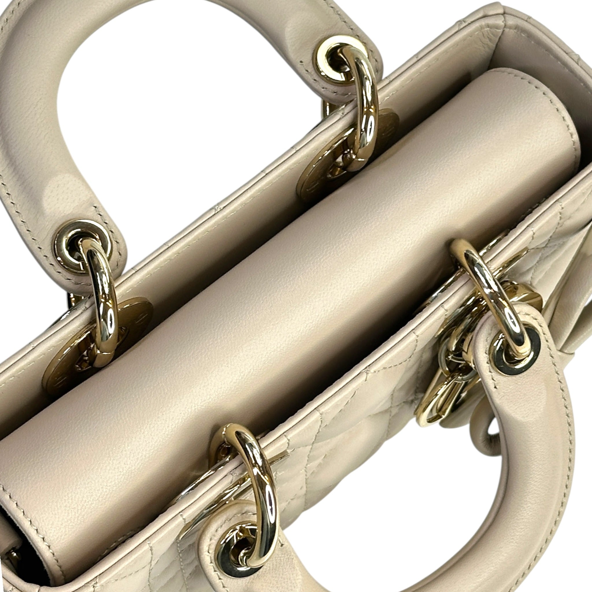 Dior Small Lady D-Joy Cannage Powder Beige Lamb Skin Bag