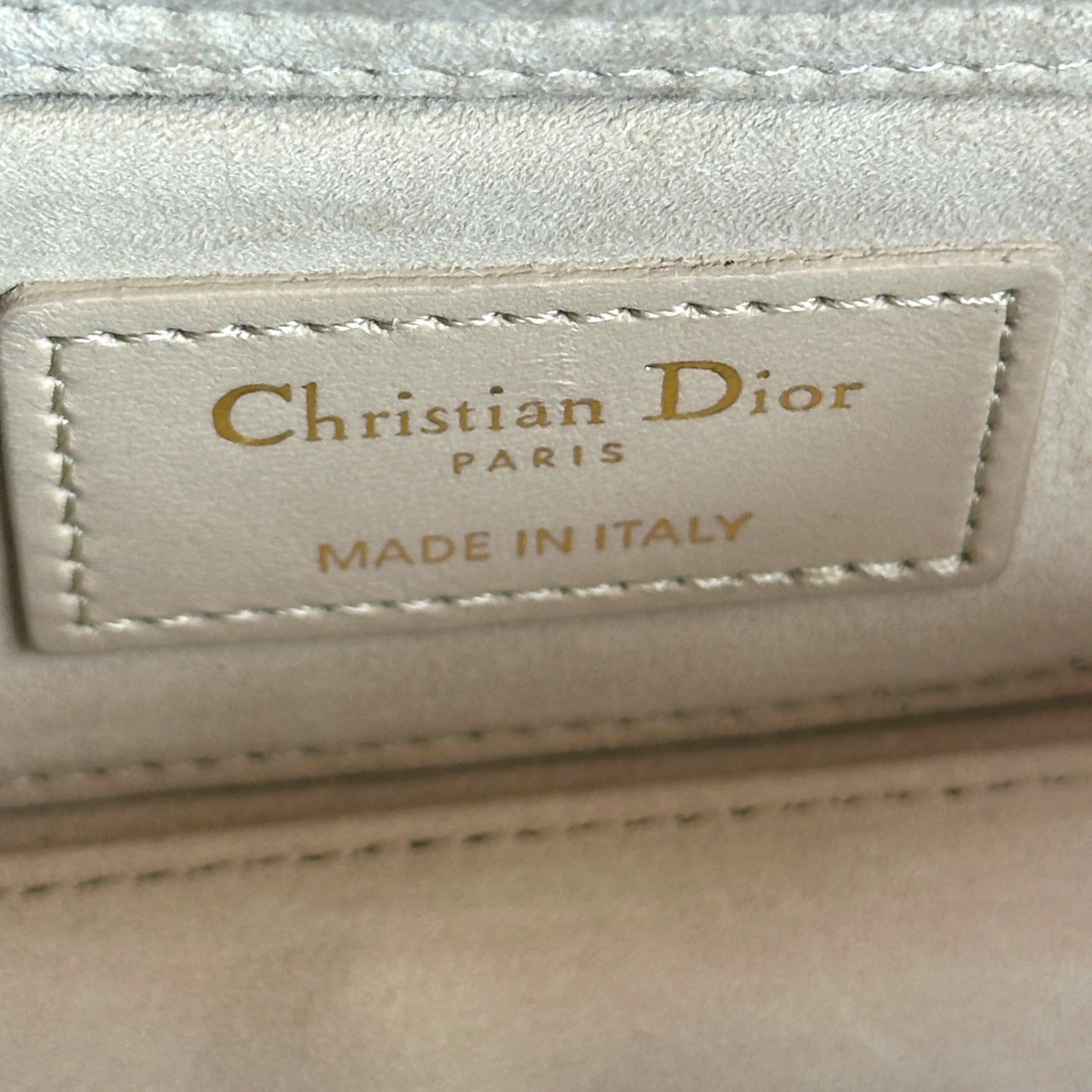 Dior Small Lady D-Joy Cannage Powder Beige Lamb Skin Bag