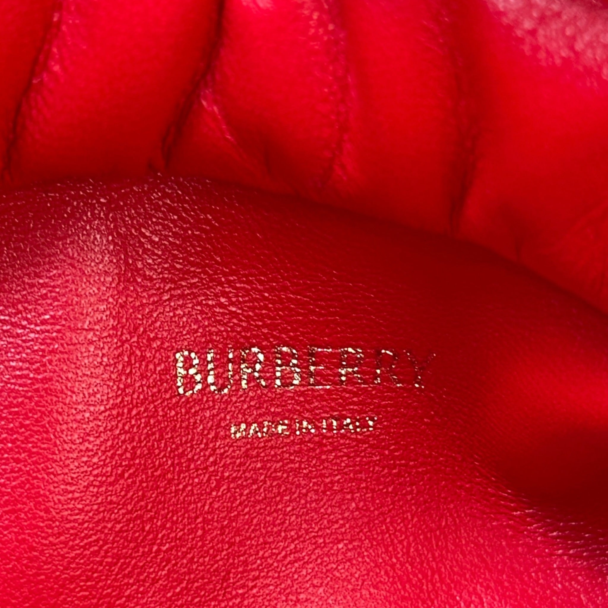 Burberry Rose Clutch Red Lamb Leather