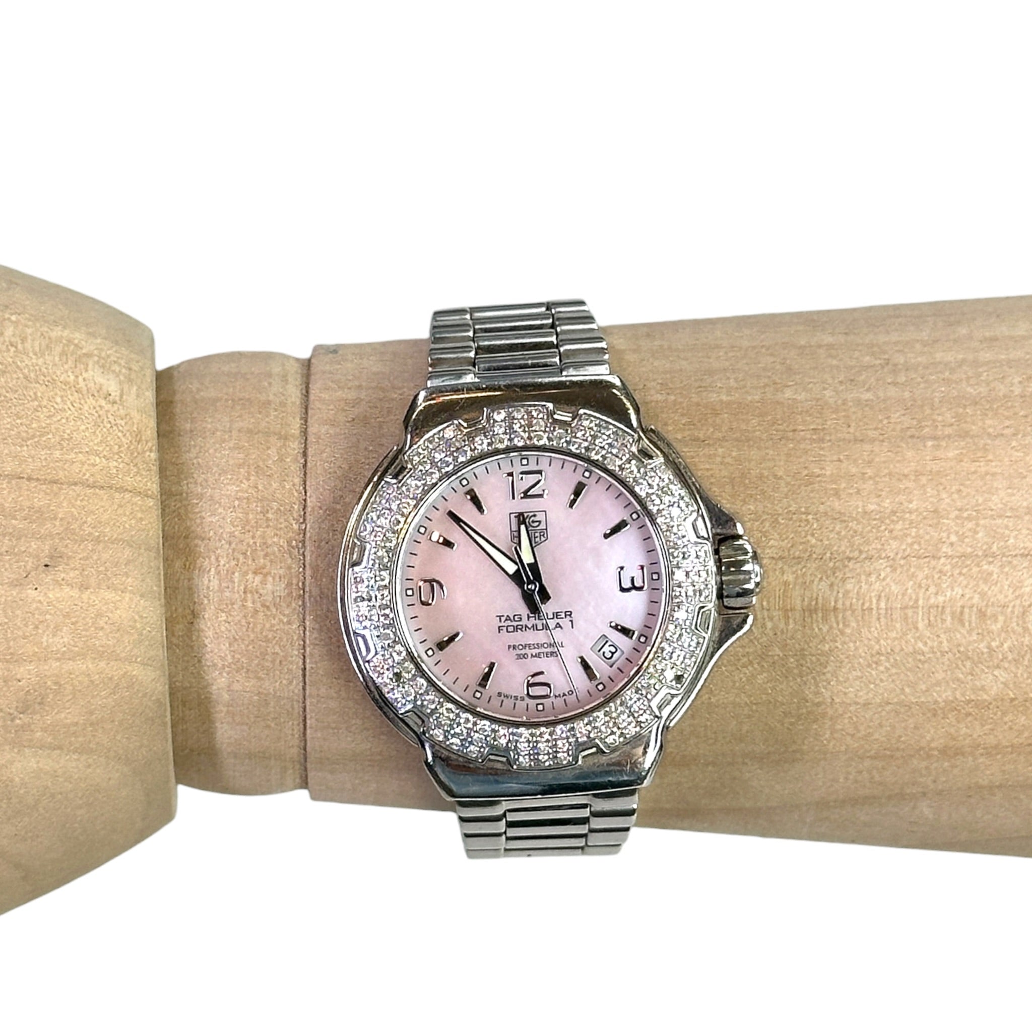 Tag Heuer Formula 1 Lady Quartz Pink Mother Of Pearl Dial With Diamond Bezel Watch