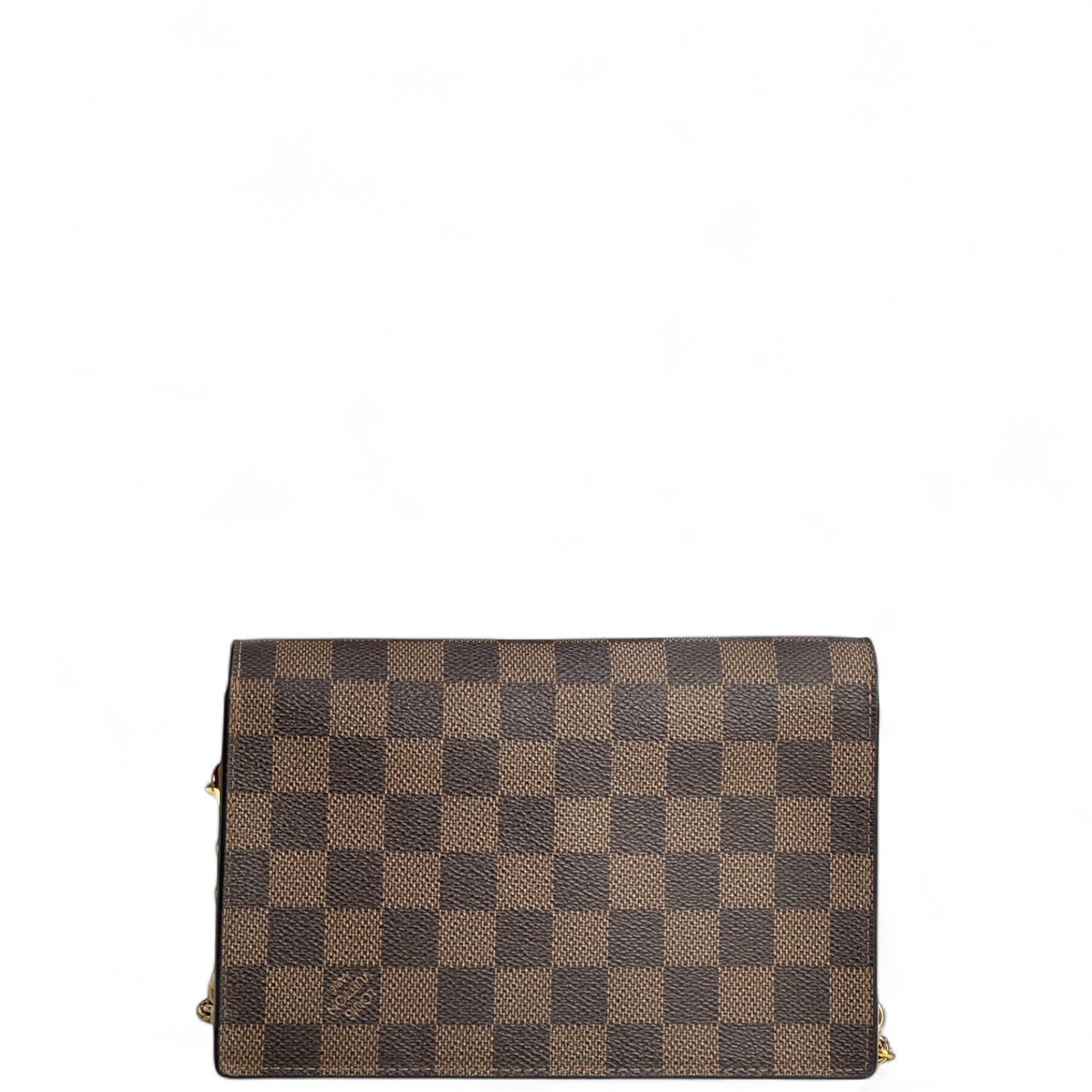 Louis Vuitton Damier Ebene Vavin Chain Wallet Brown/Creme