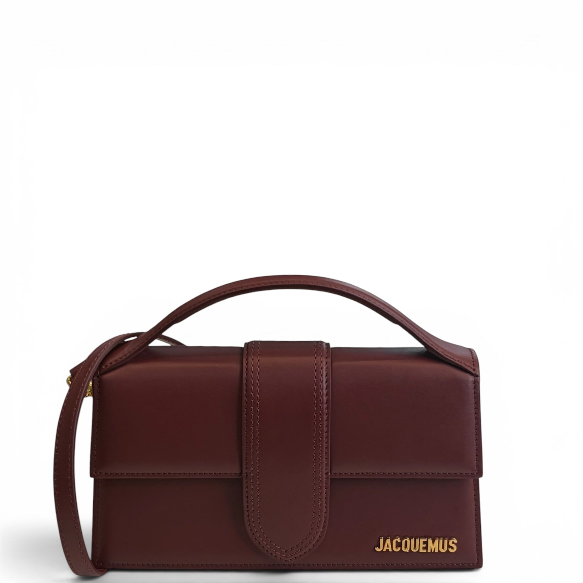 Jacquemus Le Grand Bambino Burgundy Leather Bag