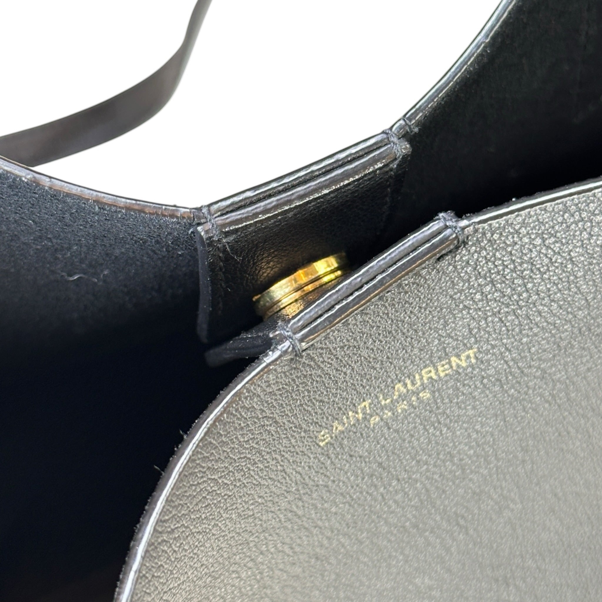 Saint Laurent N/S Black Leather Large Shopping Tote