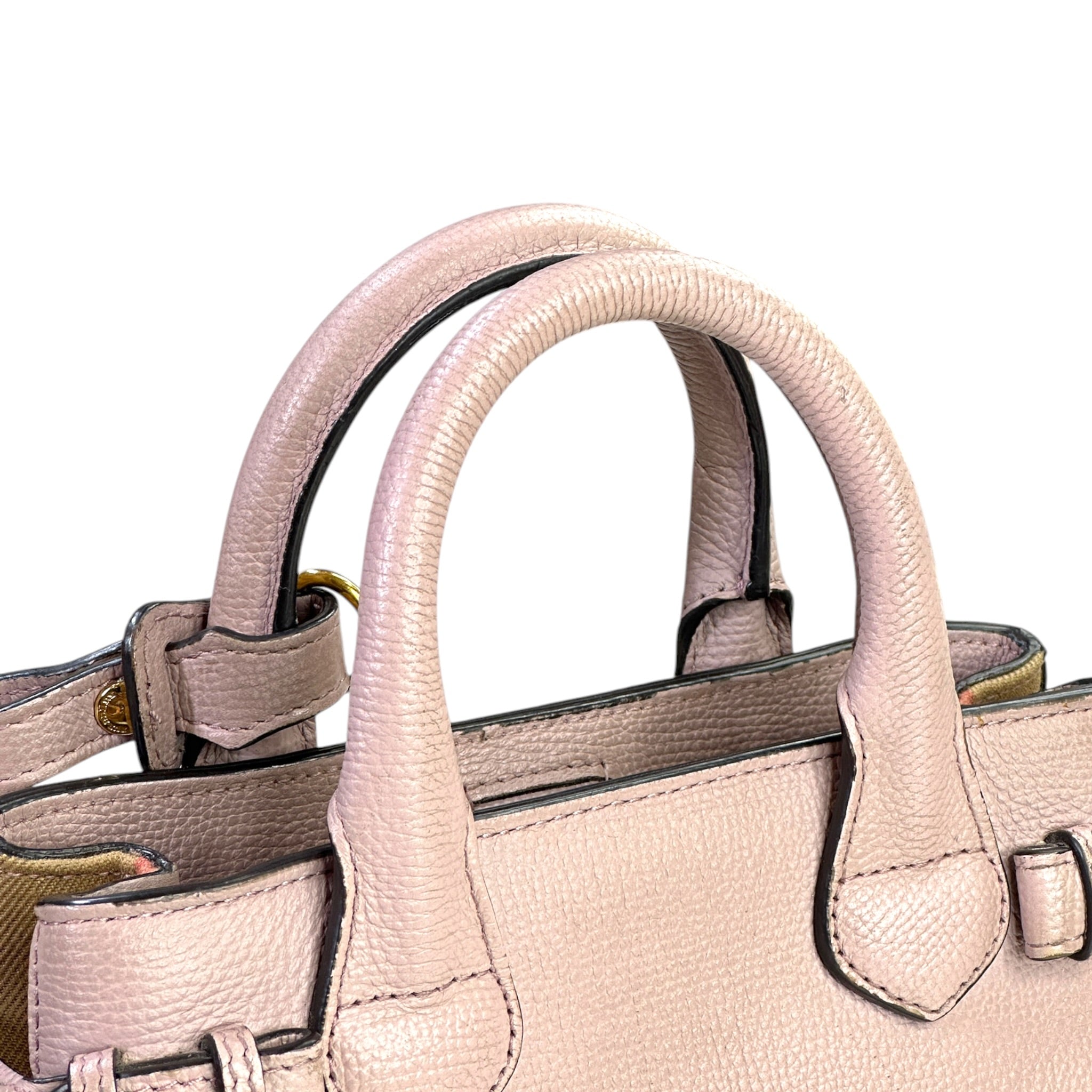 Burberry Baby Banner Mini Pink Calf Skin Tote