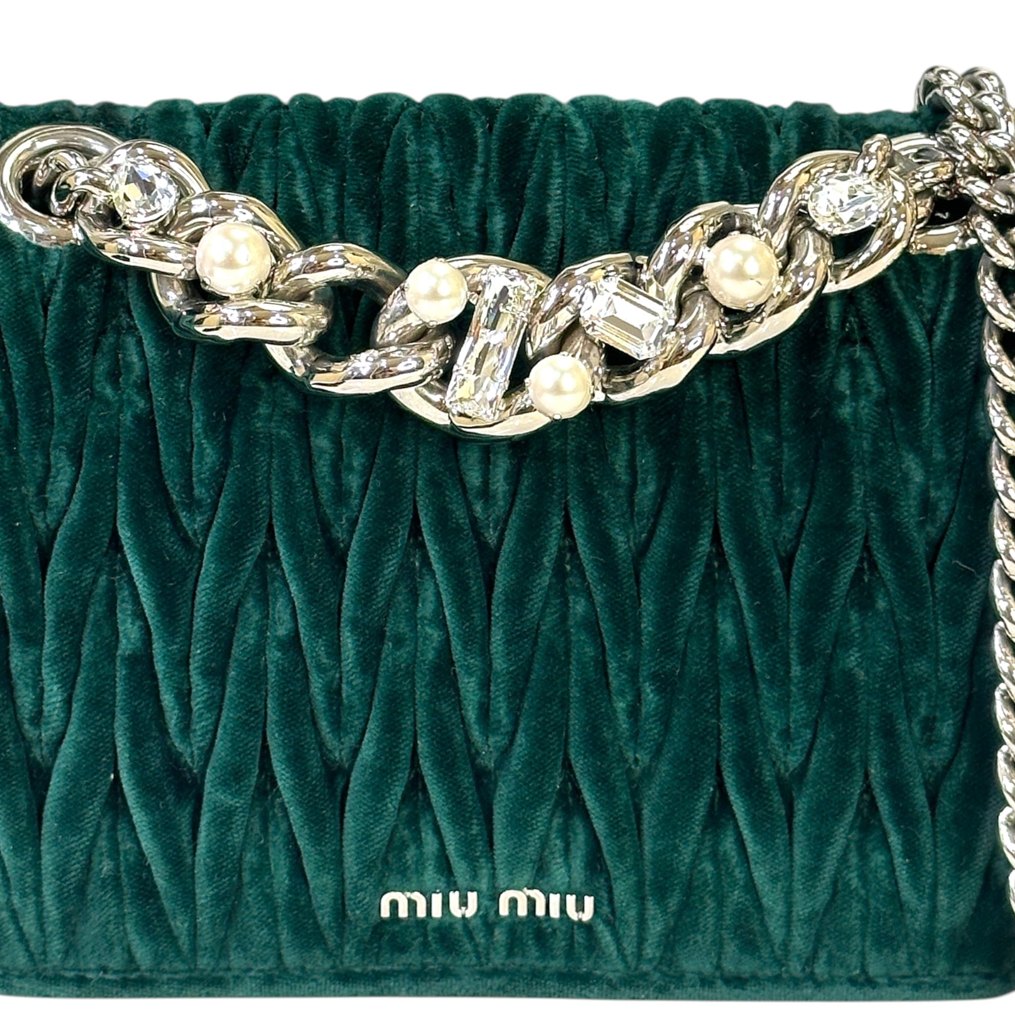Buy Miu Miu Pink Matelasse Nappa Leather Crystal Tote from MIU MIU