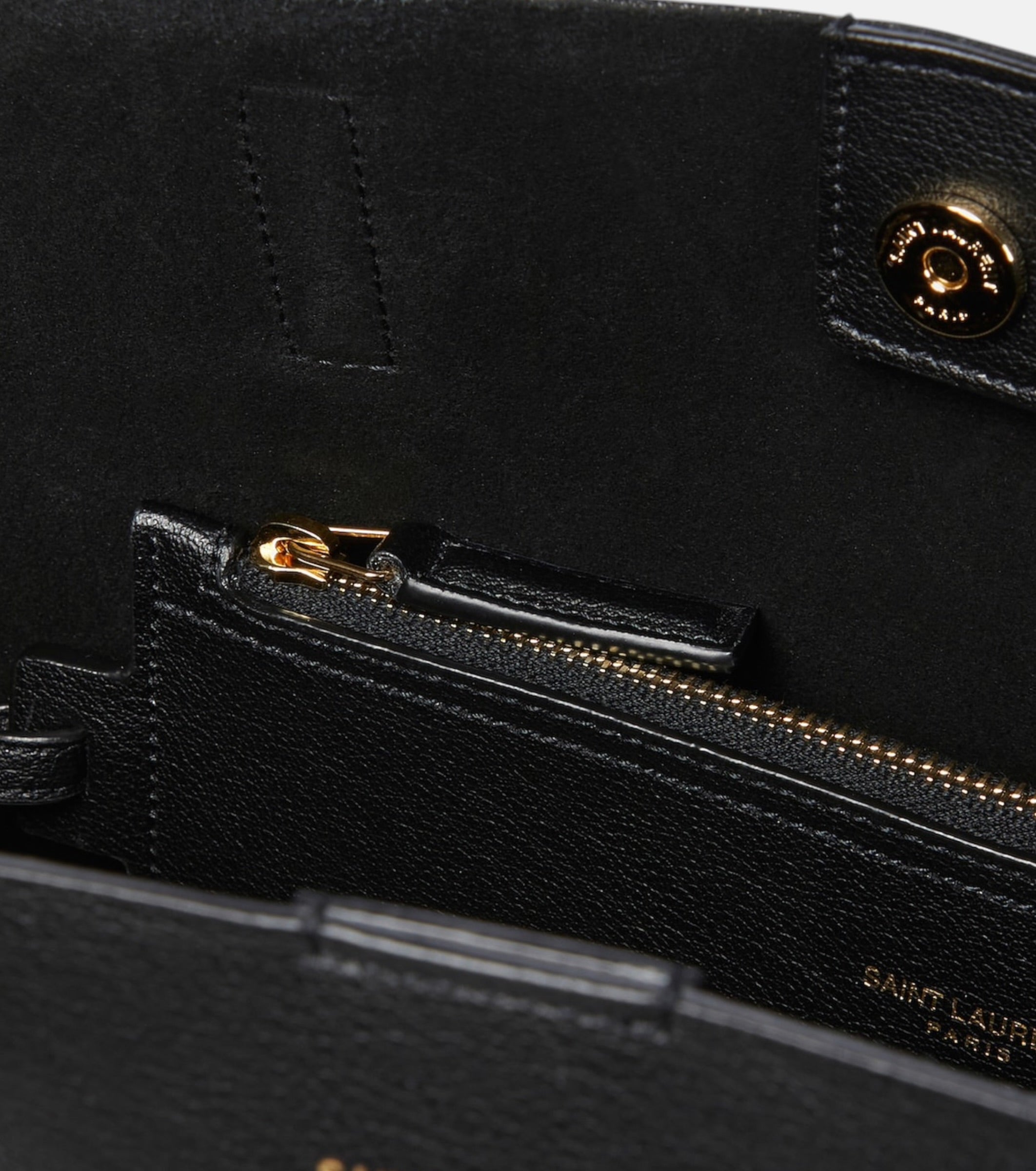 Saint Laurent N/S Black Leather Large Shopping Tote