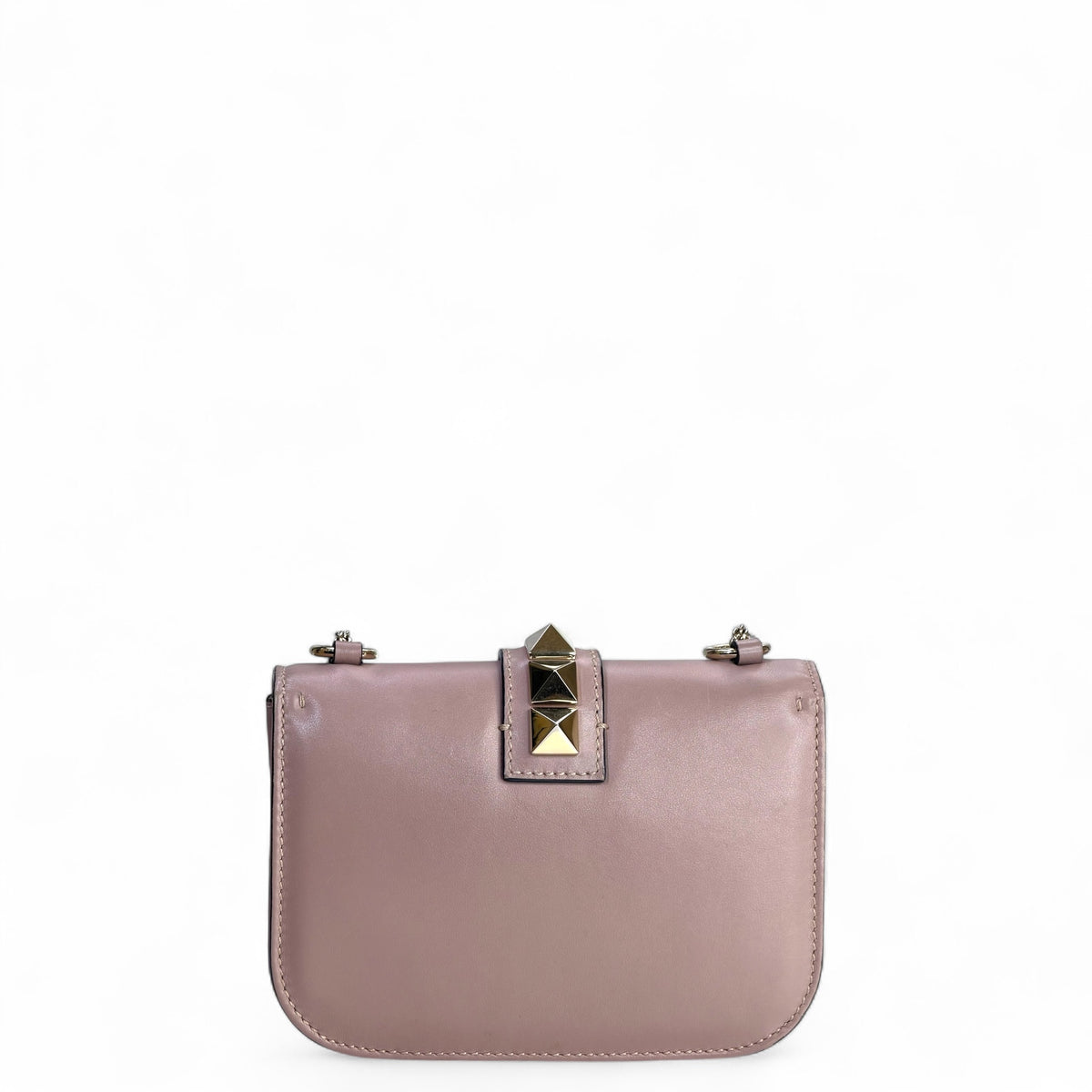 Valentino Garvani Glam Lock Small Pink Leather Flap Crossbody Bag