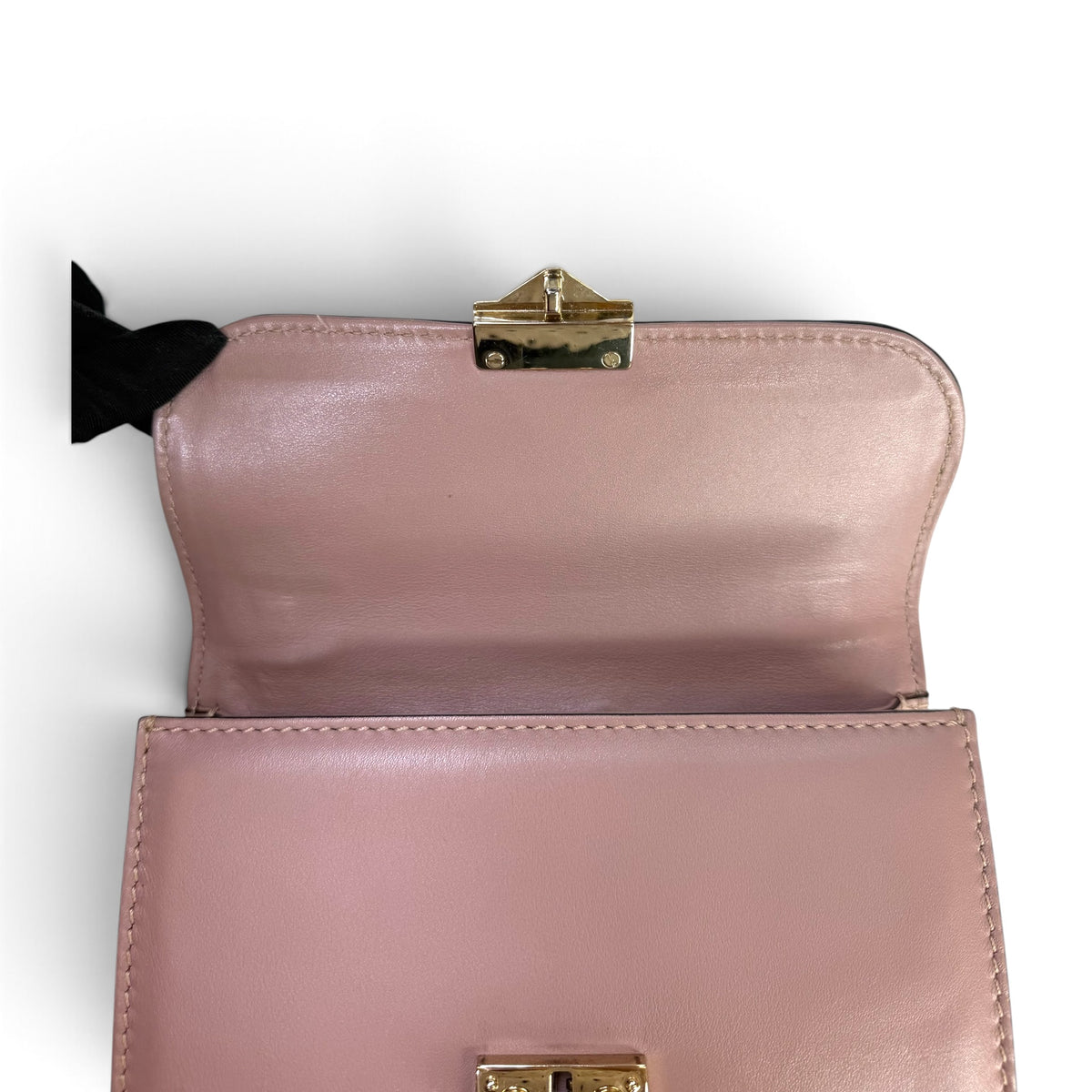 Valentino Garvani Glam Lock Small Pink Leather Flap Crossbody Bag