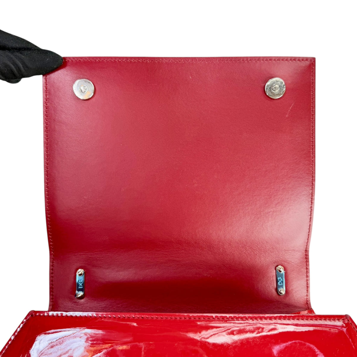 Dolce & Gabanna medium red patent leather shoulder bag