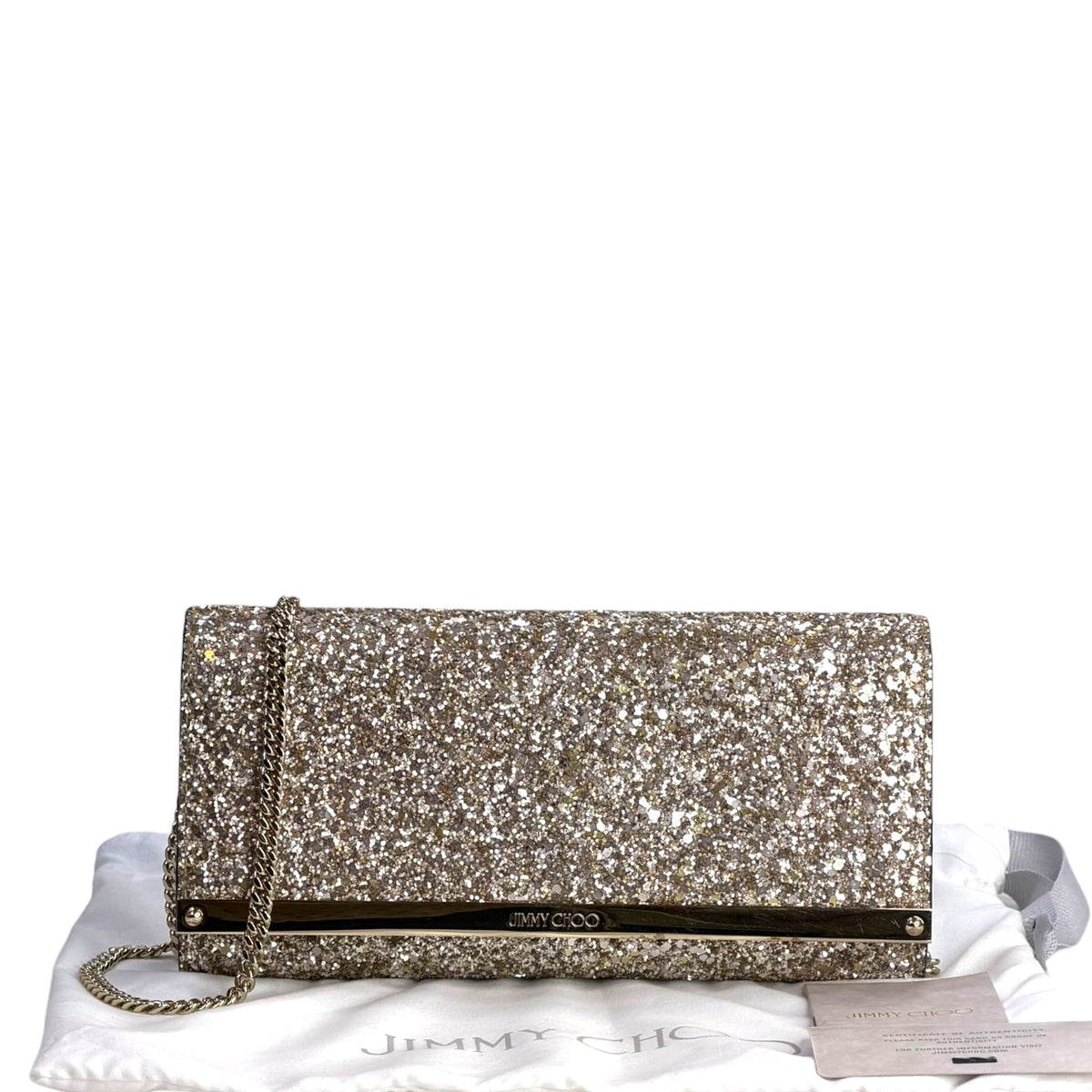 Jimmy Choo Glitter Clutch.