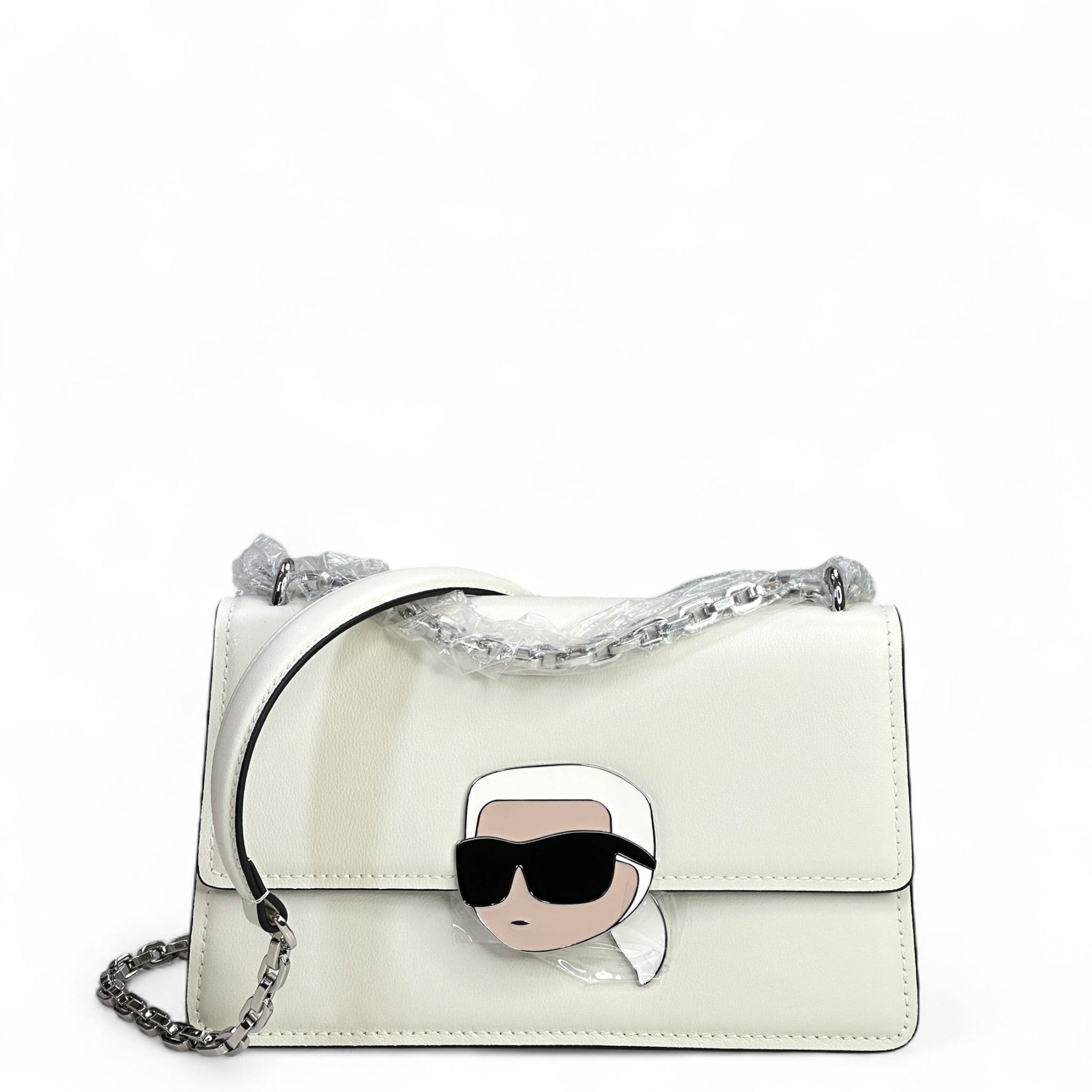 Karl Lagerfeld K/Ikonik 2.0 Lock Leather Shoulder Bag