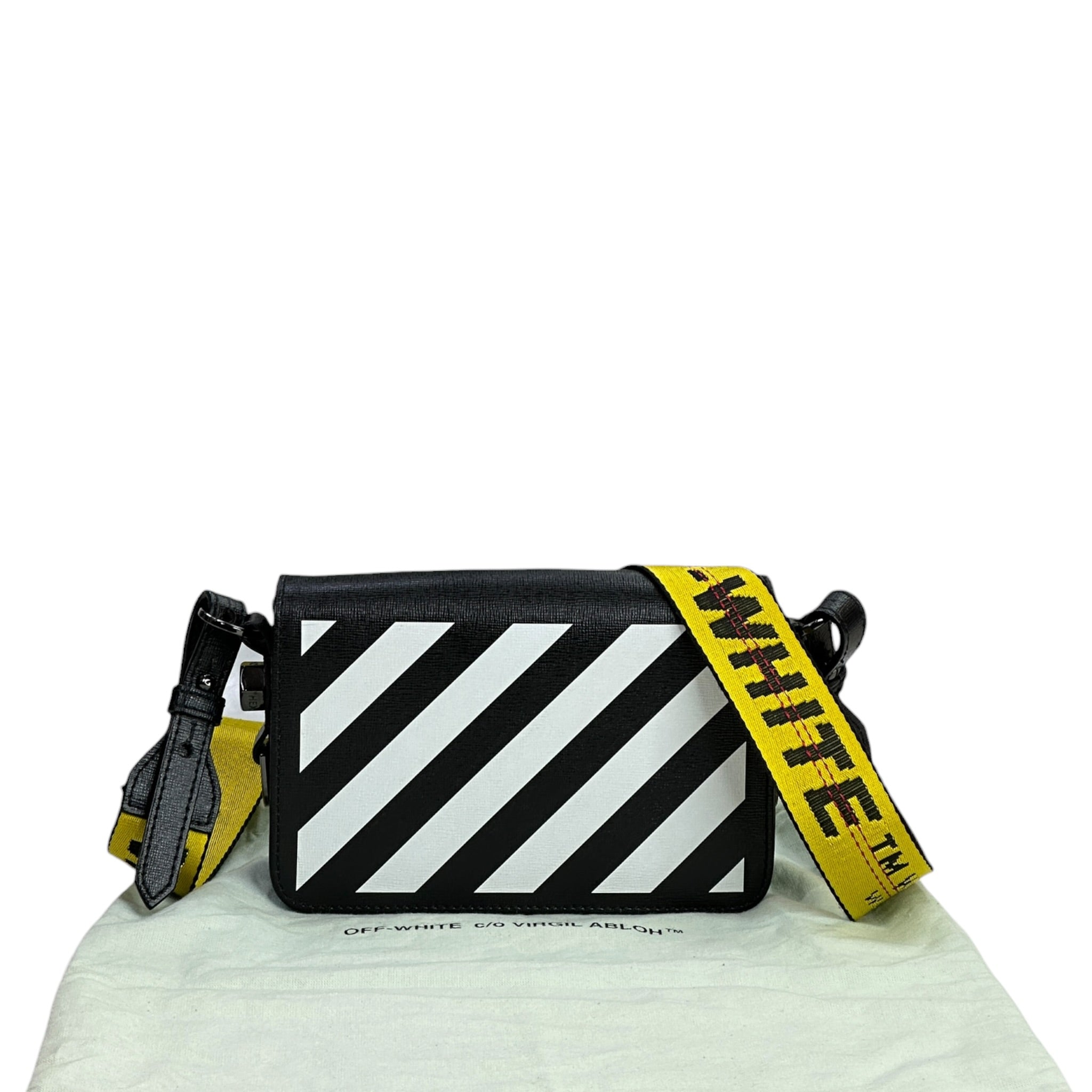 Off-White Clip Crossbody Bag Black/White Leather