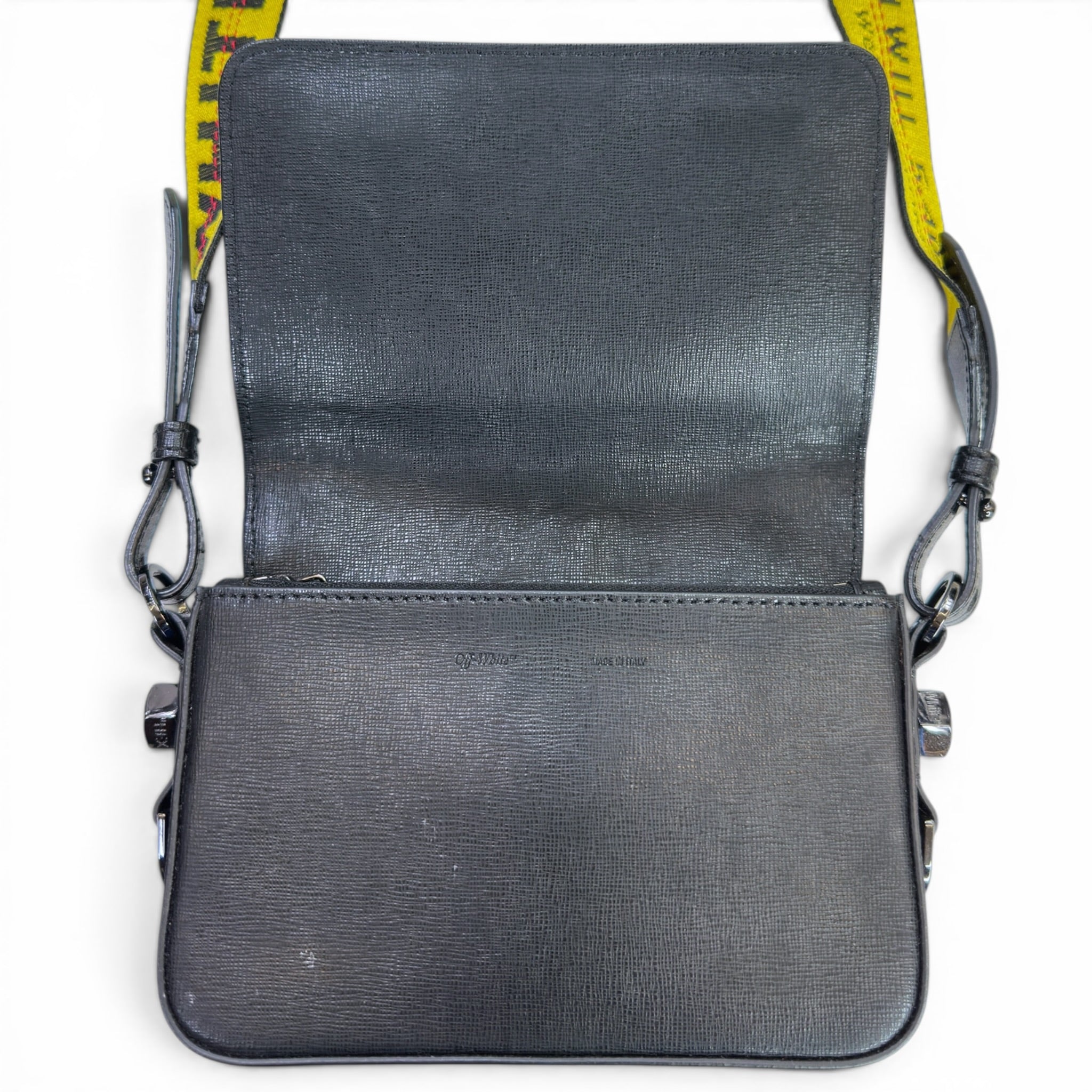 Off-White Clip Crossbody Bag Black/White Leather